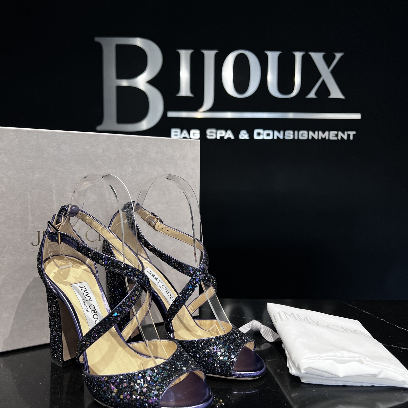 Jimmy Choo Jimmy Choo Carrie Glitter Sandal 37.5