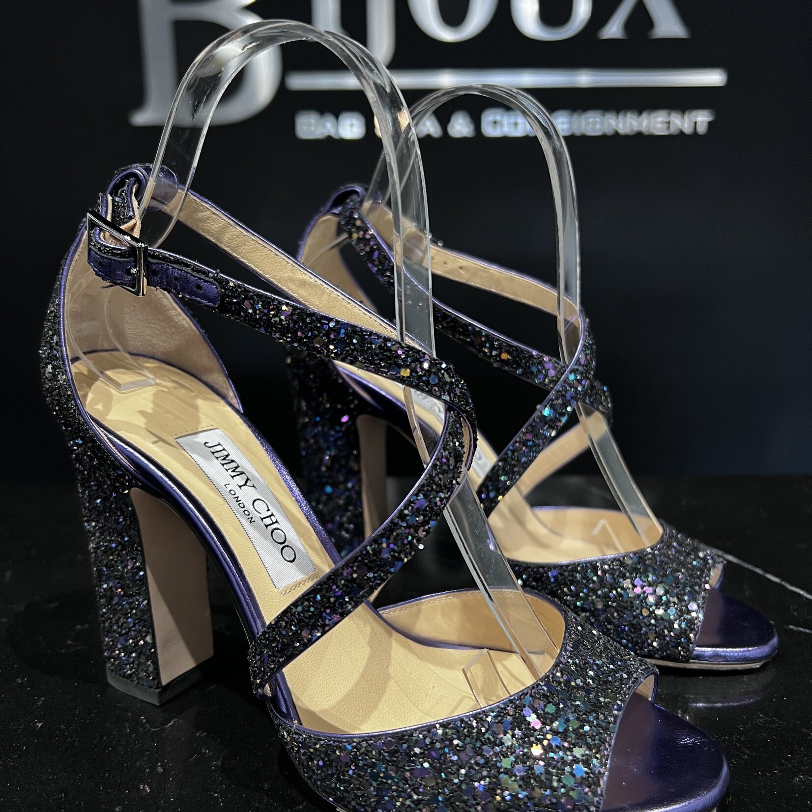 Jimmy Choo Jimmy Choo Carrie Glitter Sandal 37.5