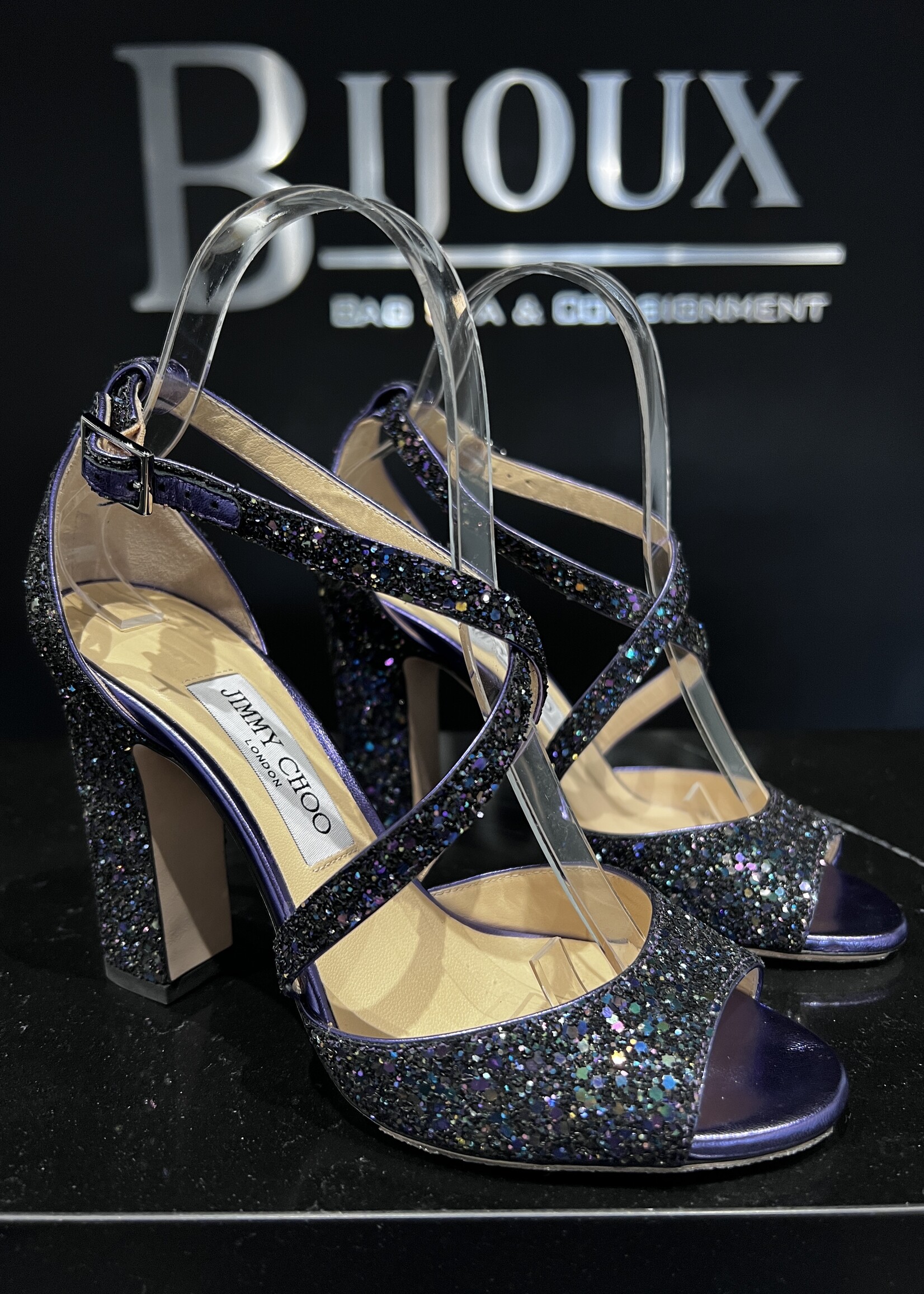 Jimmy Choo Jimmy Choo Carrie Glitter Sandal 37.5