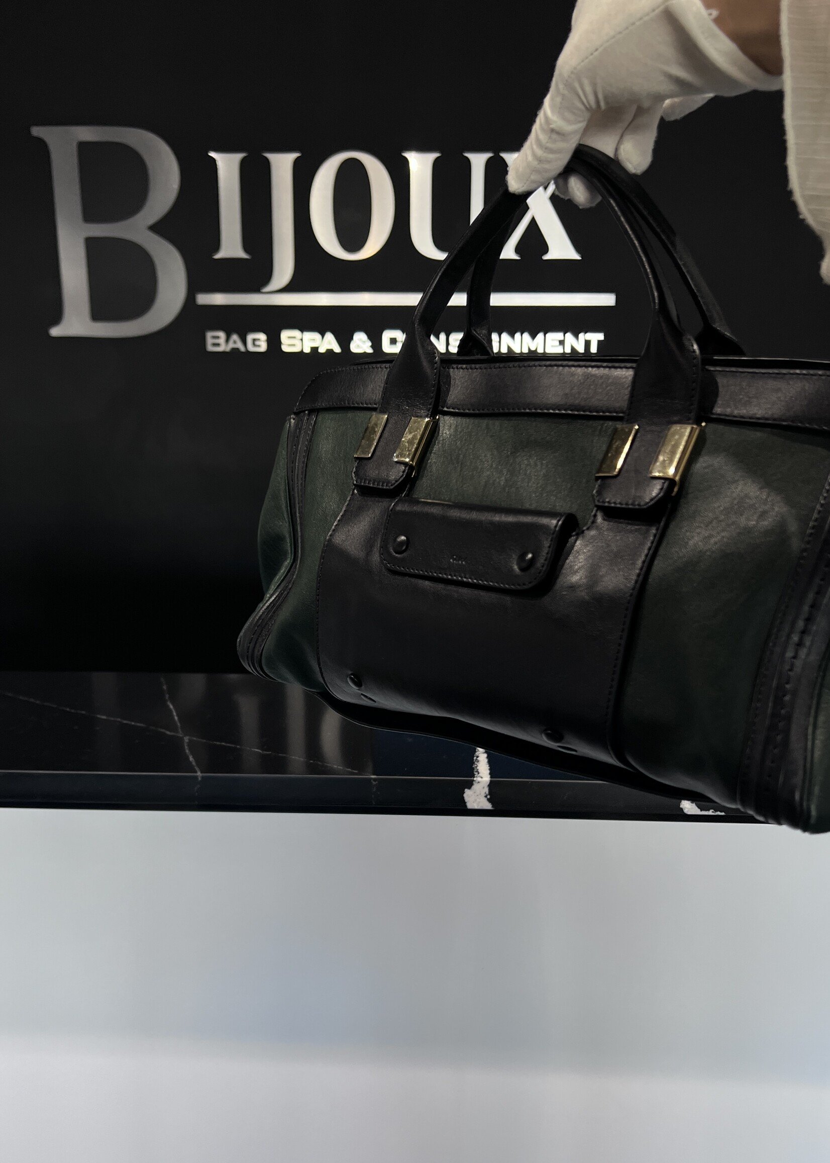 Chloe SOLD - Chloe Alice Satchel Green/Black