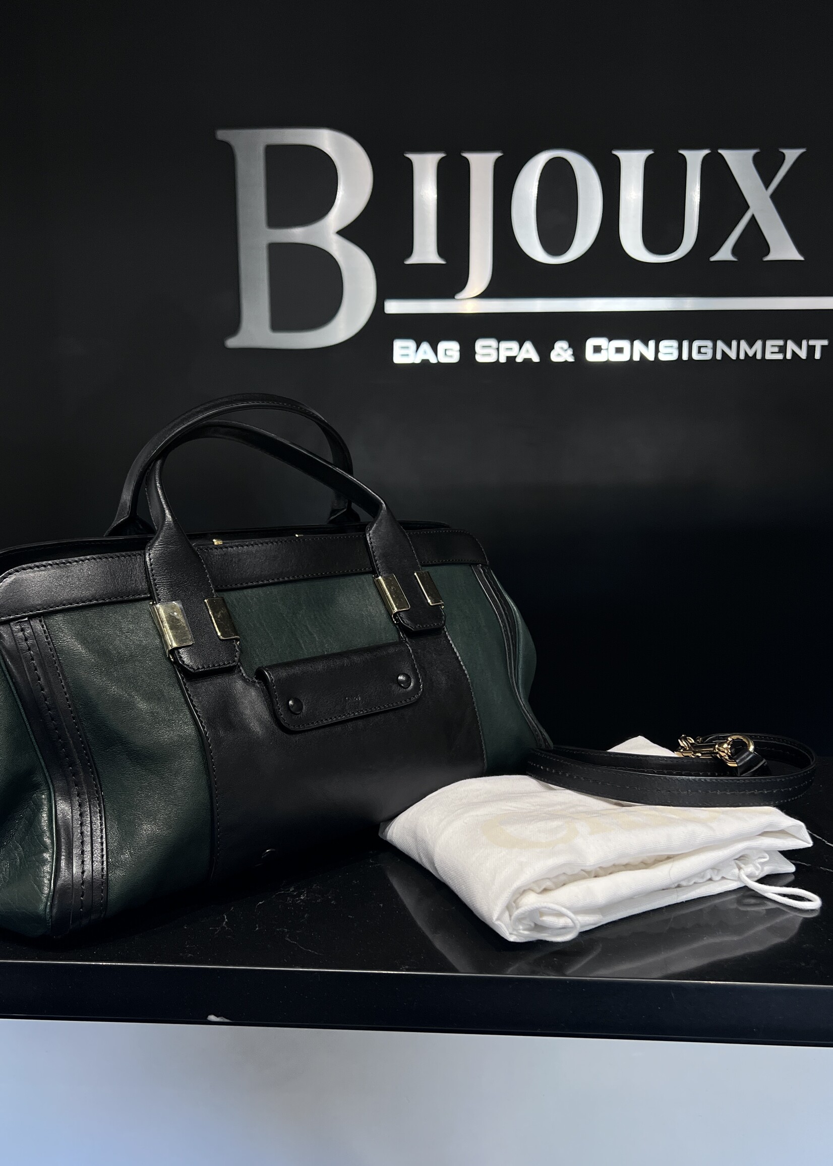 Chloe SOLD - Chloe Alice Satchel Green/Black