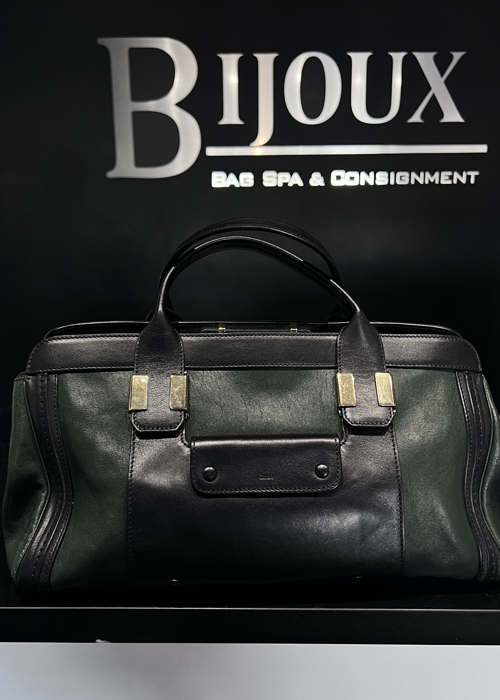 Chloe SOLD - Chloe Alice Satchel Green/Black