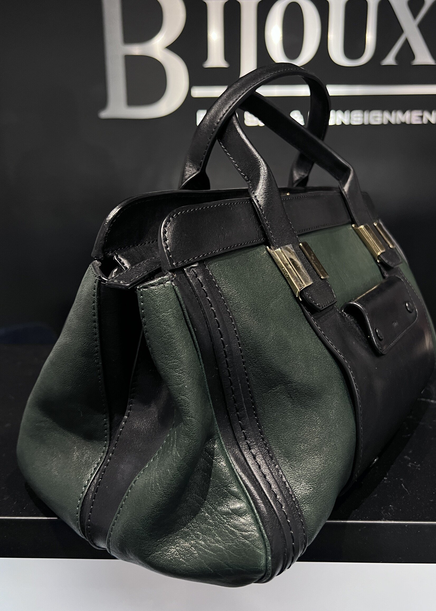 Chloe SOLD - Chloe Alice Satchel Green/Black