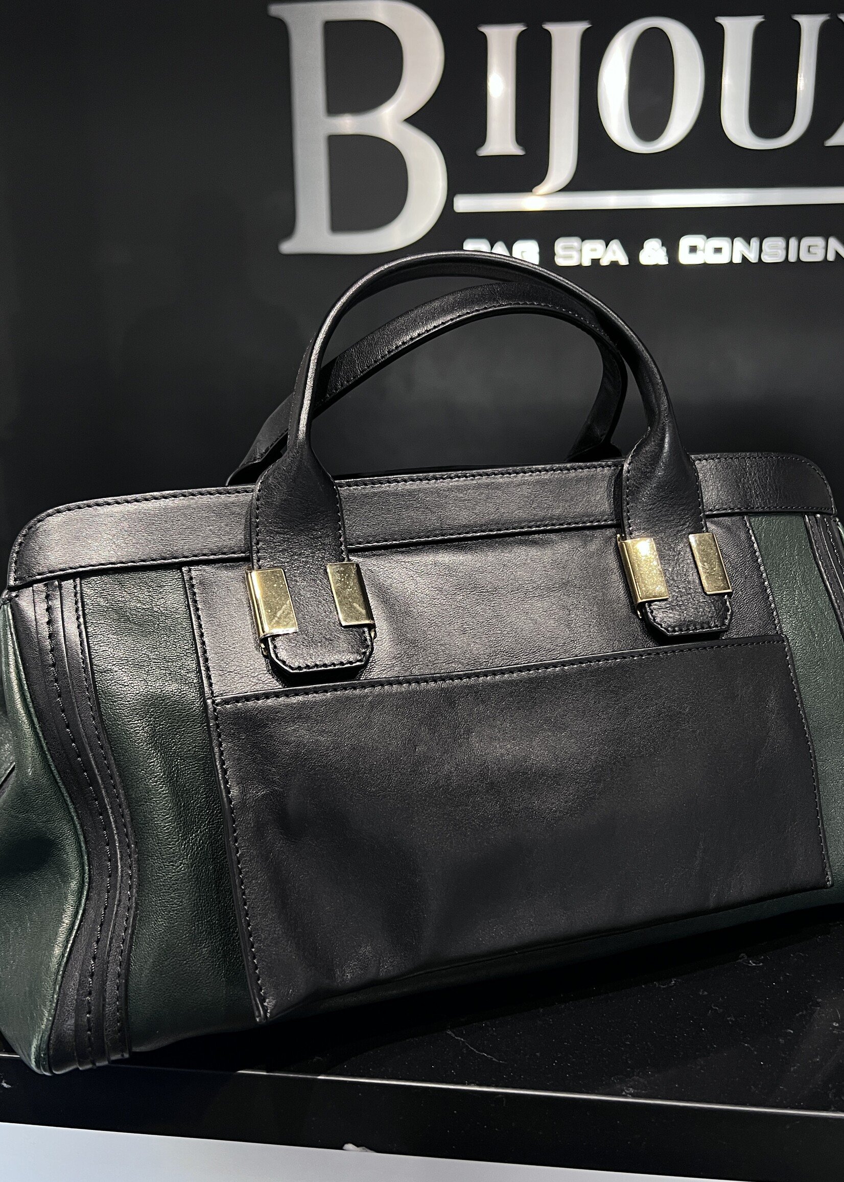 Chloe SOLD - Chloe Alice Satchel Green/Black