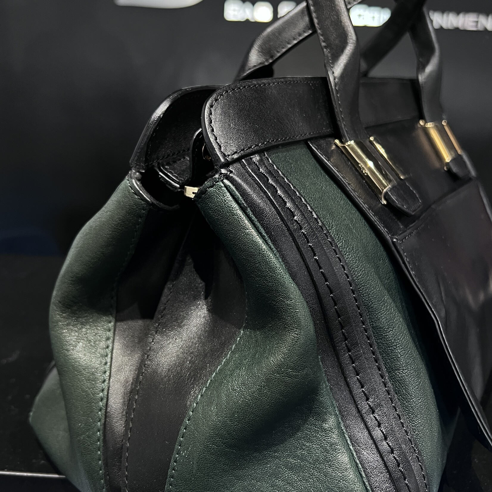 Chloe SOLD - Chloe Alice Satchel Green/Black