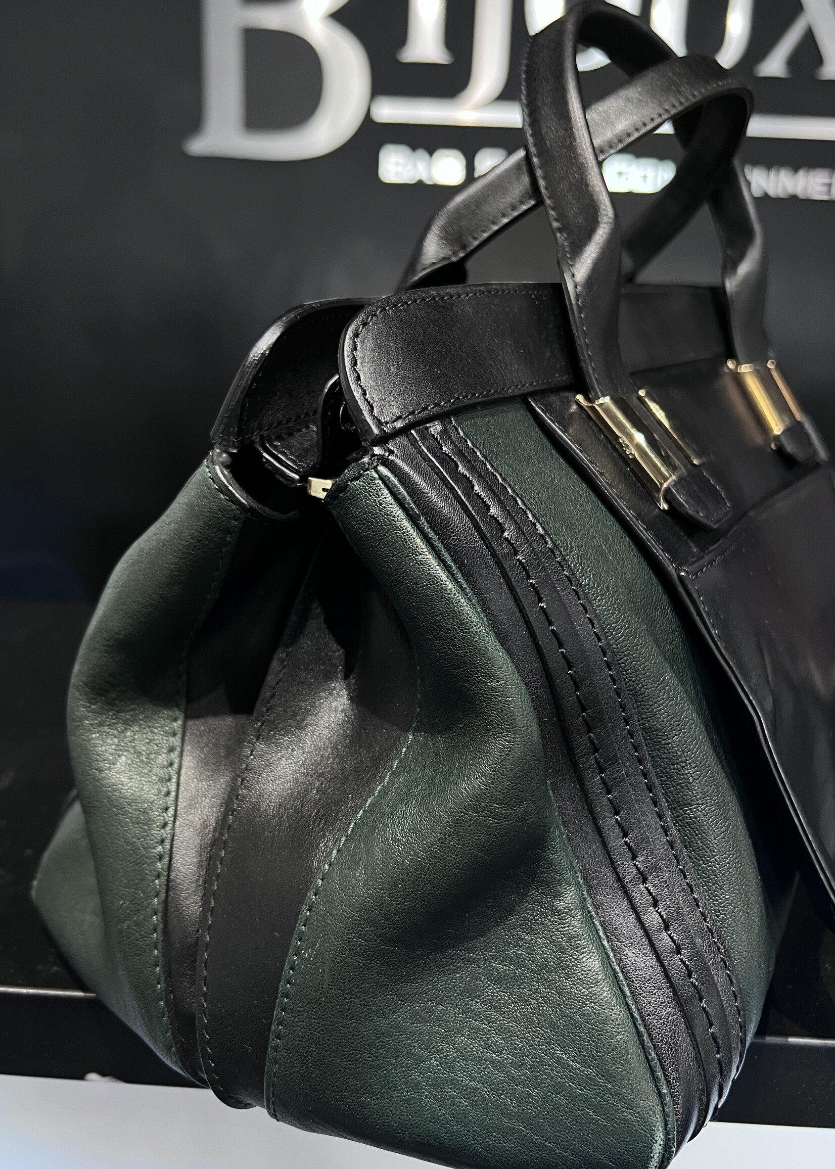 Chloe SOLD - Chloe Alice Satchel Green/Black