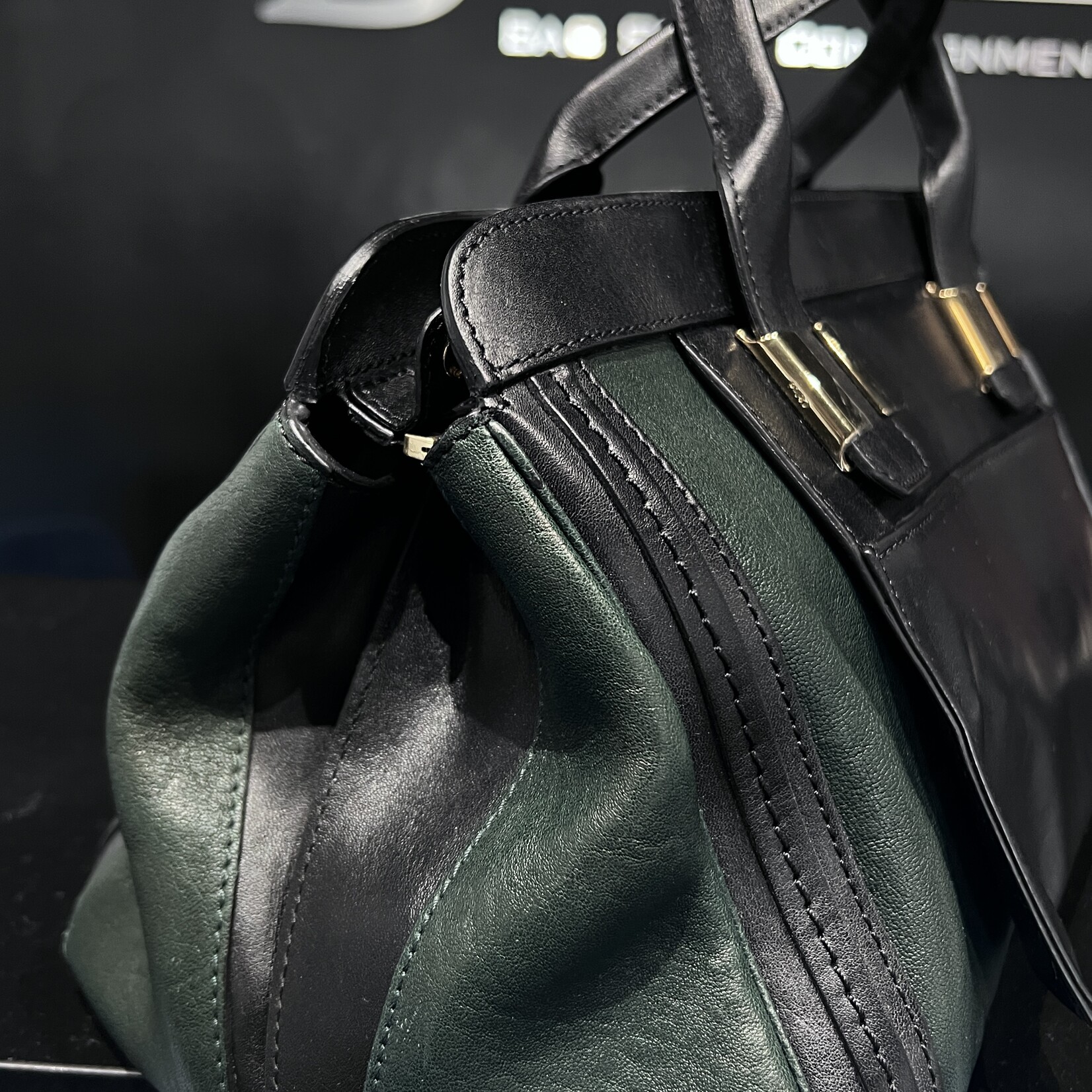 Chloe SOLD - Chloe Alice Satchel Green/Black