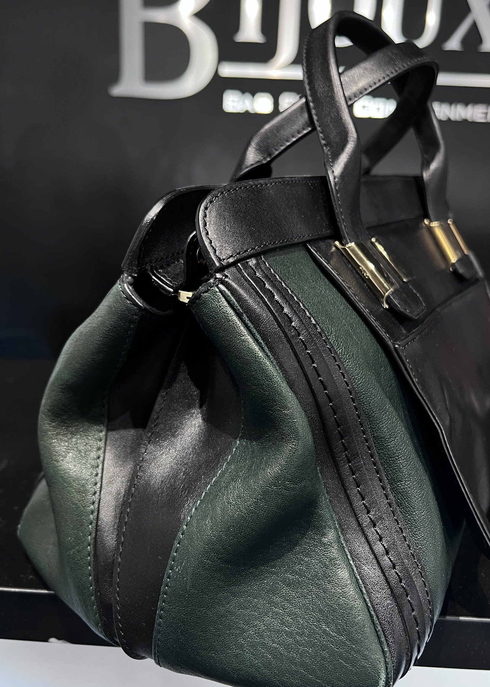 Chloe SOLD - Chloe Alice Satchel Green/Black