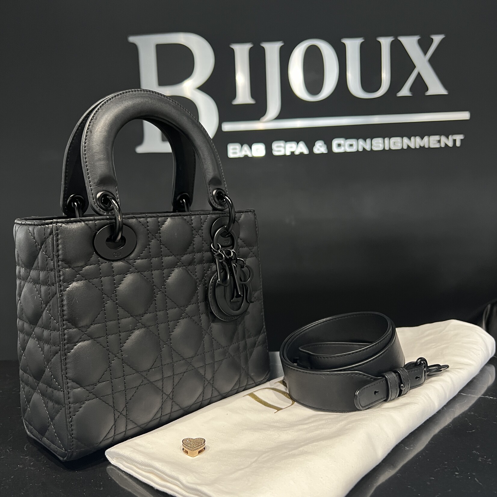 Christian Dior Christian Dior Lady Dior Small Ultra Matte Calfskin