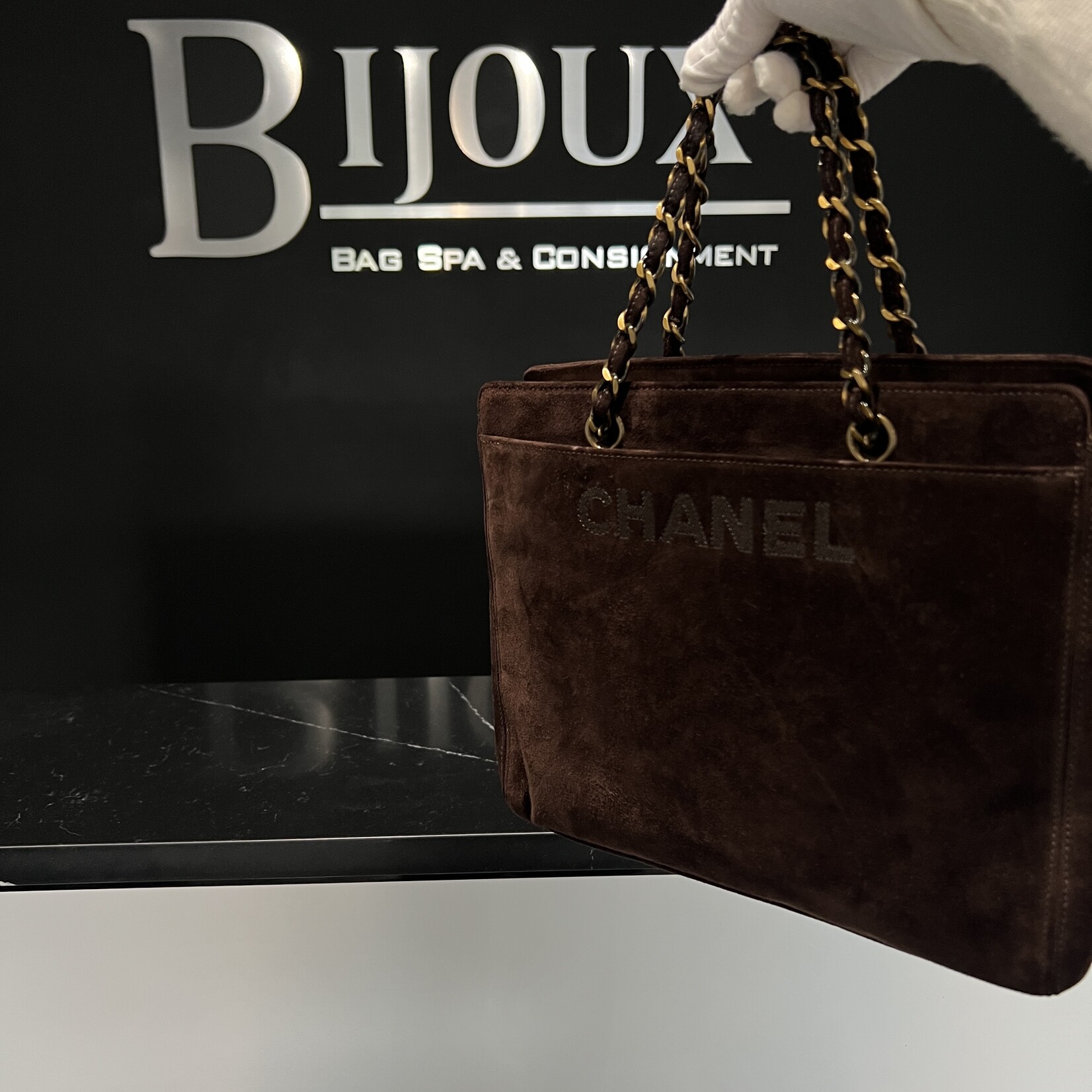 Chanel SOLD- Chanel Suede Shopping Chain Tote