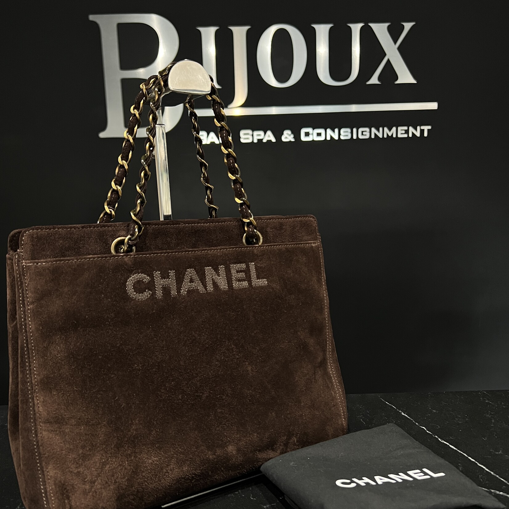 Chanel SOLD- Chanel Suede Shopping Chain Tote