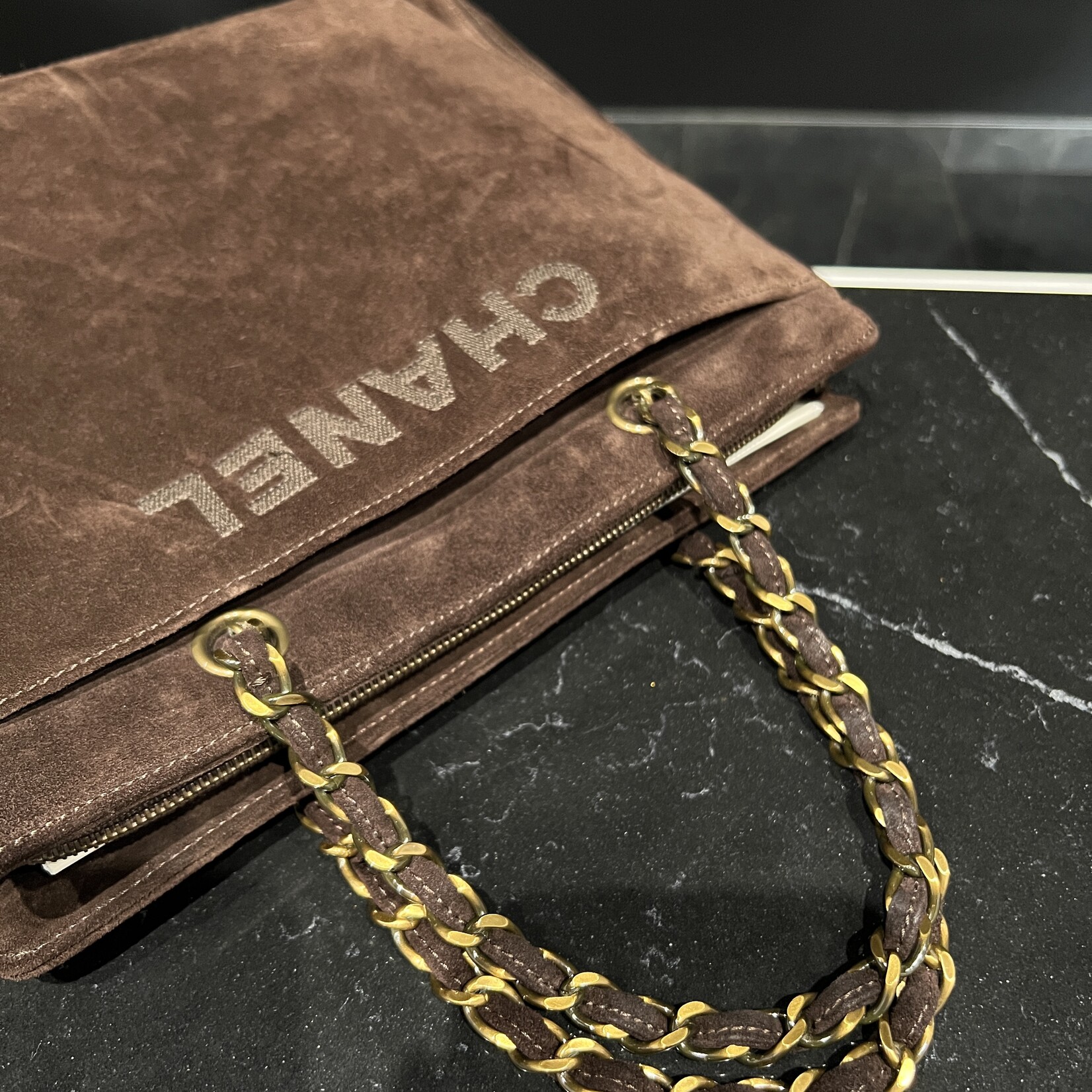 Chanel SOLD- Chanel Suede Shopping Chain Tote
