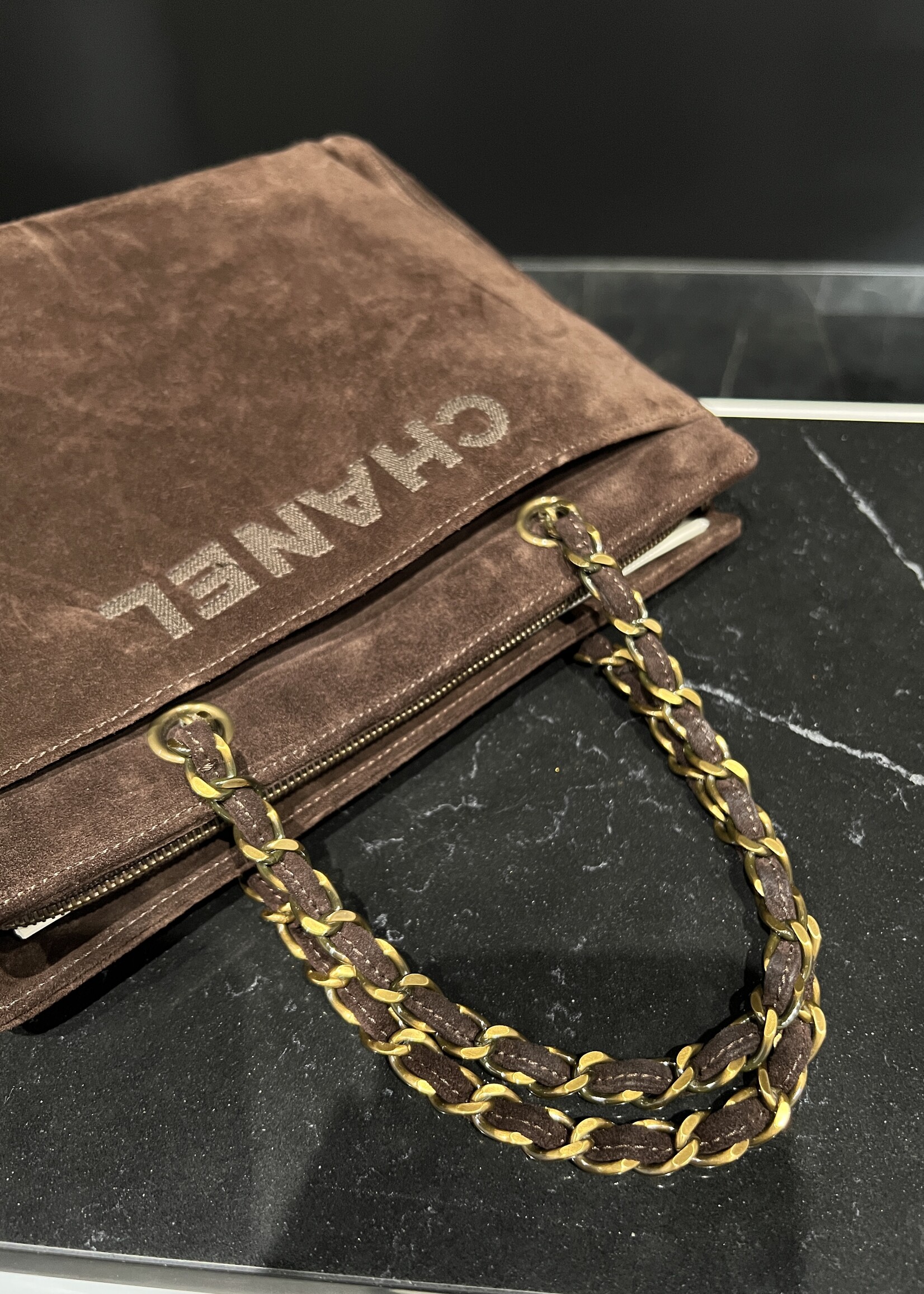 Chanel SOLD- Chanel Suede Shopping Chain Tote