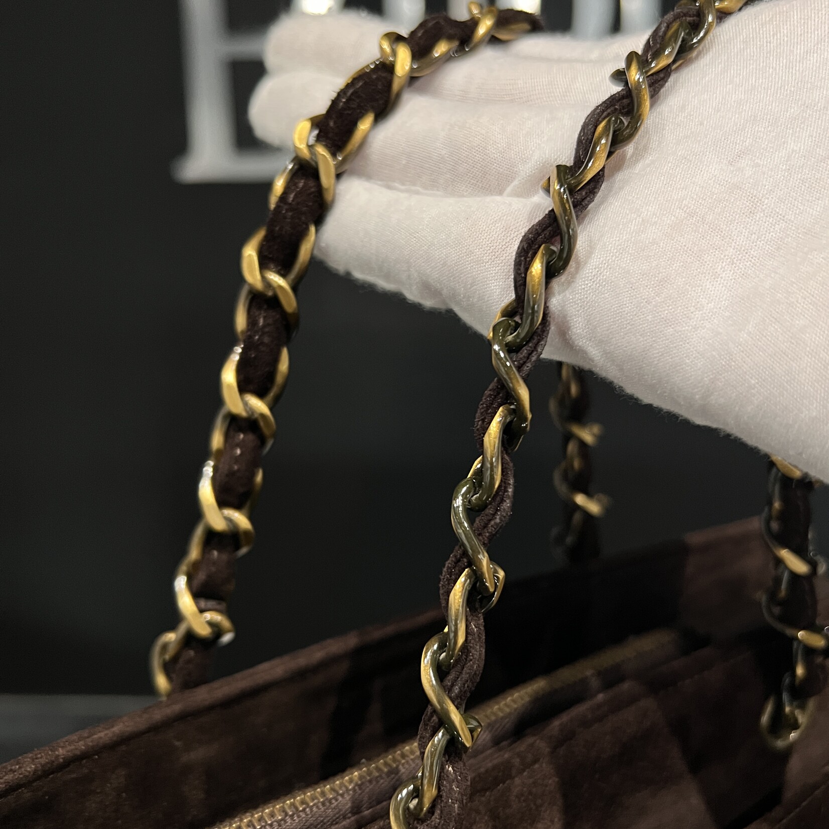 Chanel SOLD- Chanel Suede Shopping Chain Tote