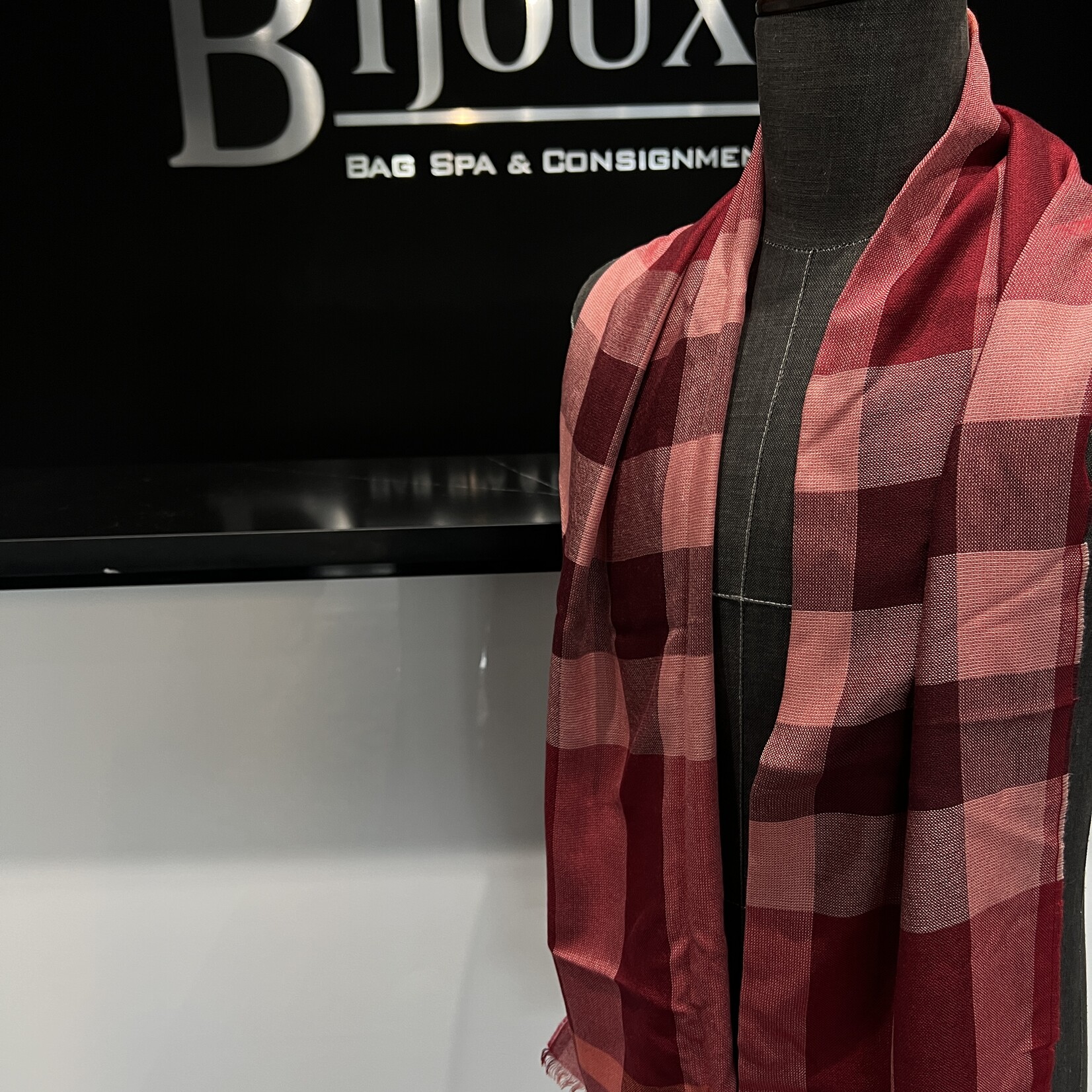 Burberry Burberry Red Cashmere Scarf