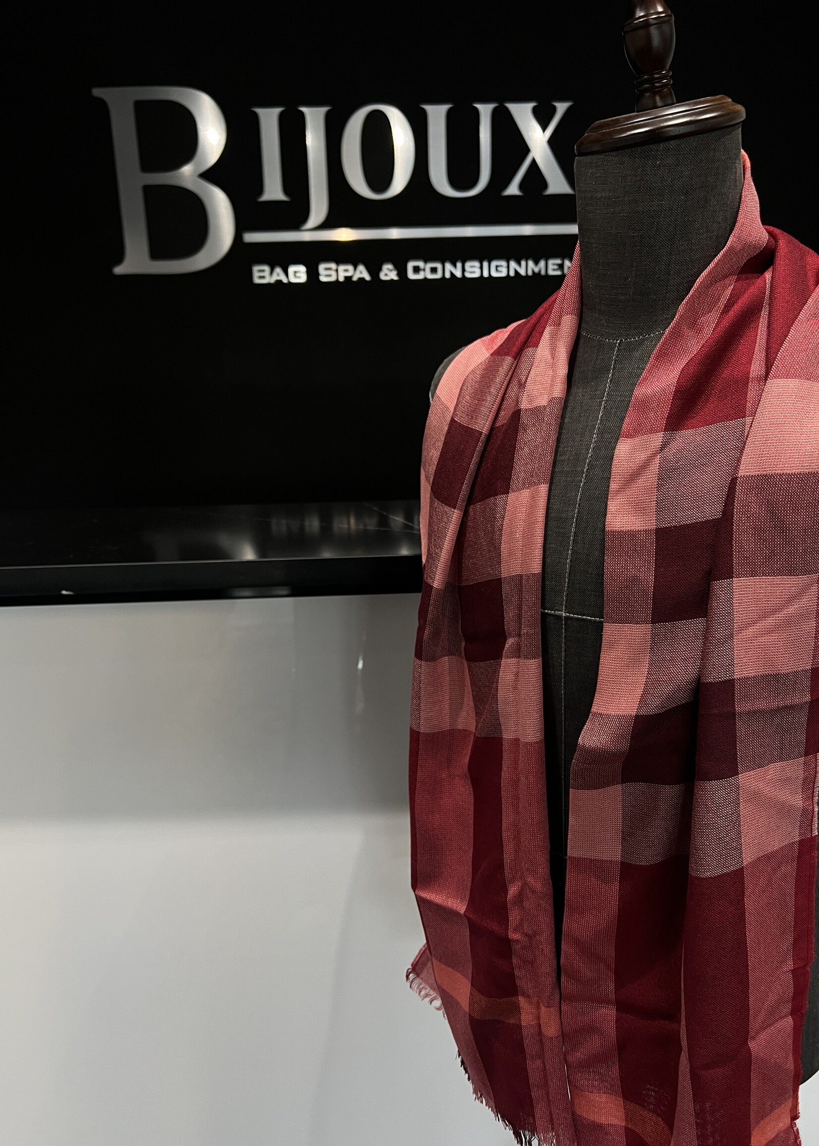 Burberry Burberry Red Cashmere Scarf