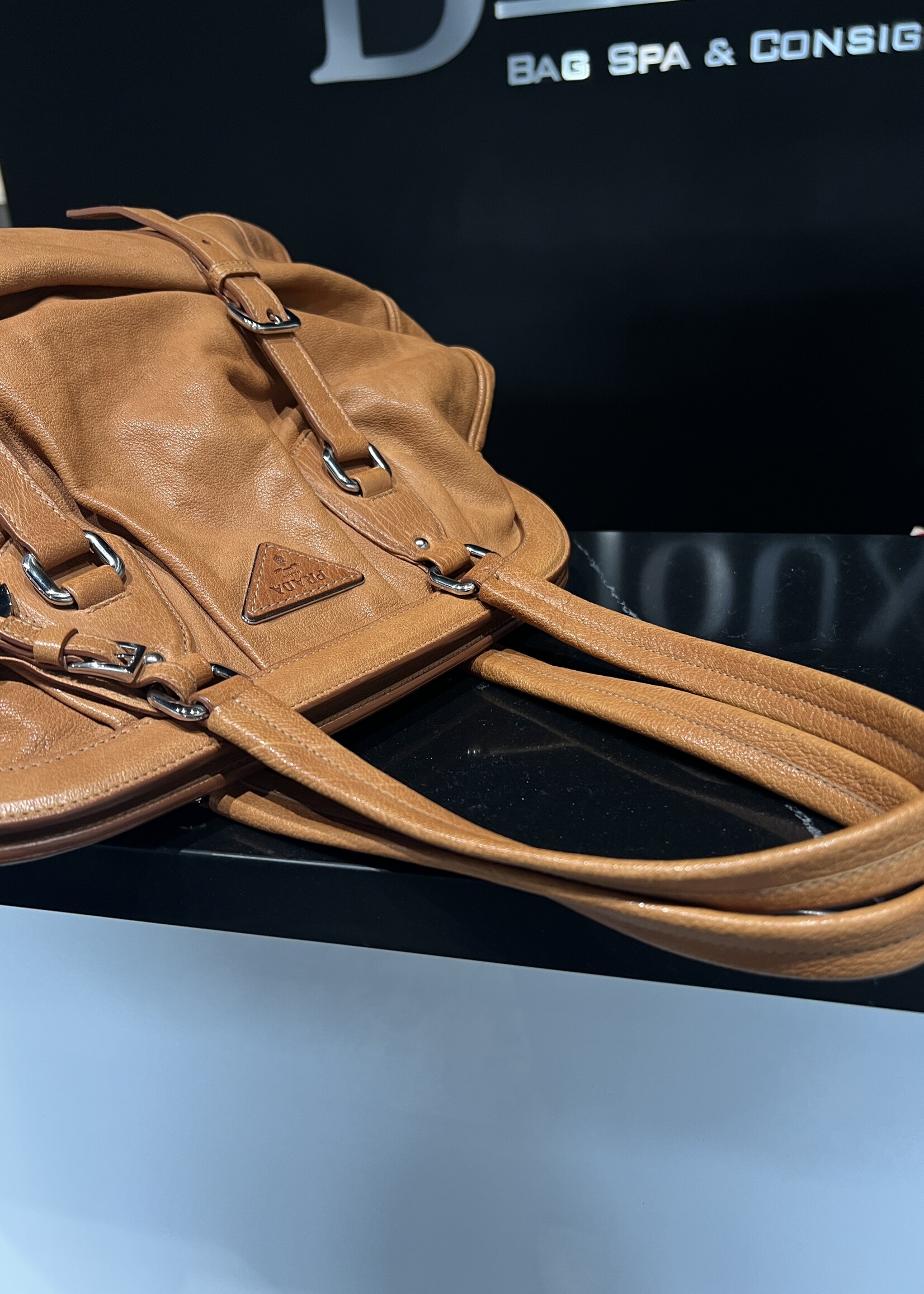 Prada SOLD - Prada Washed Buffalo Frame Bag