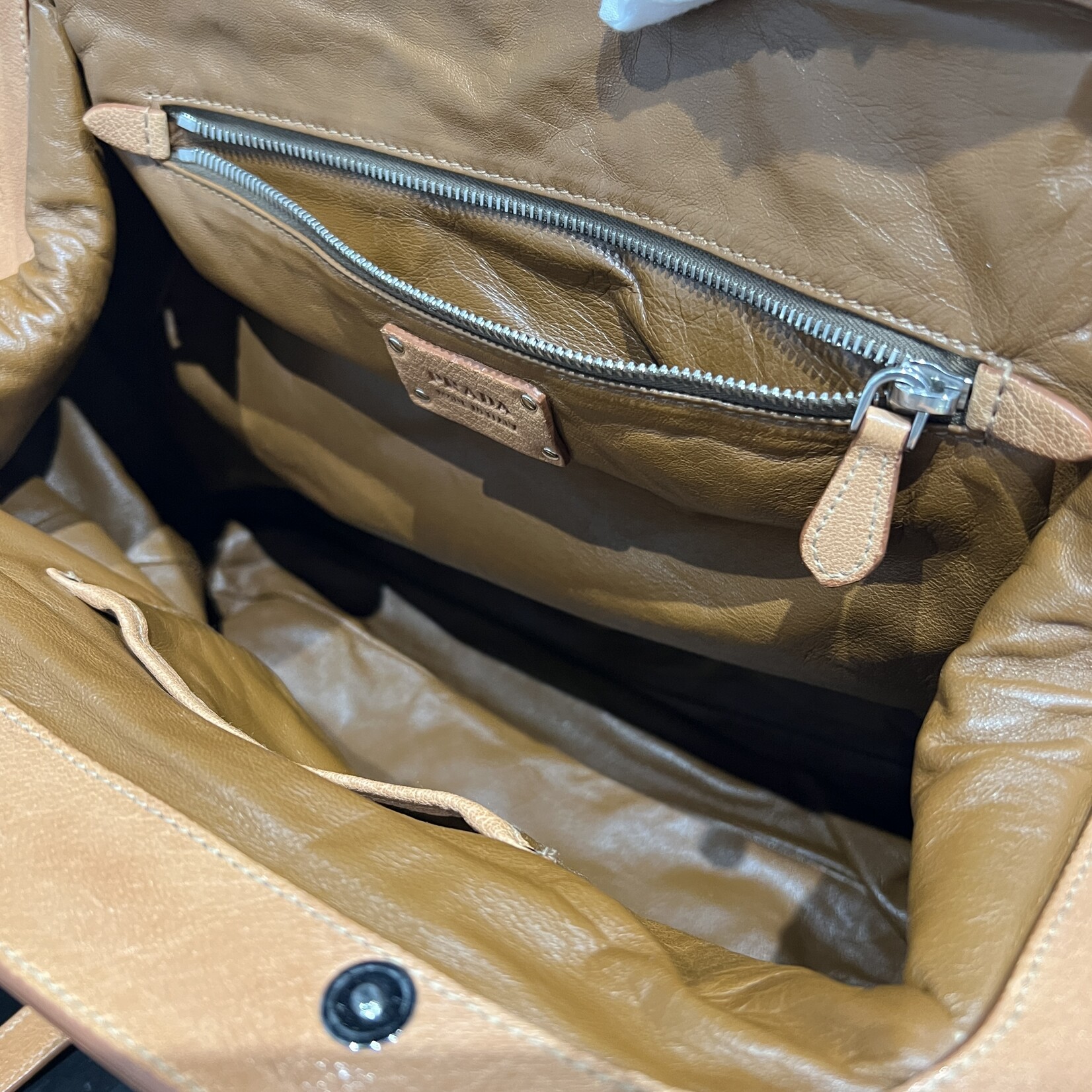 Prada SOLD - Prada Washed Buffalo Frame Bag