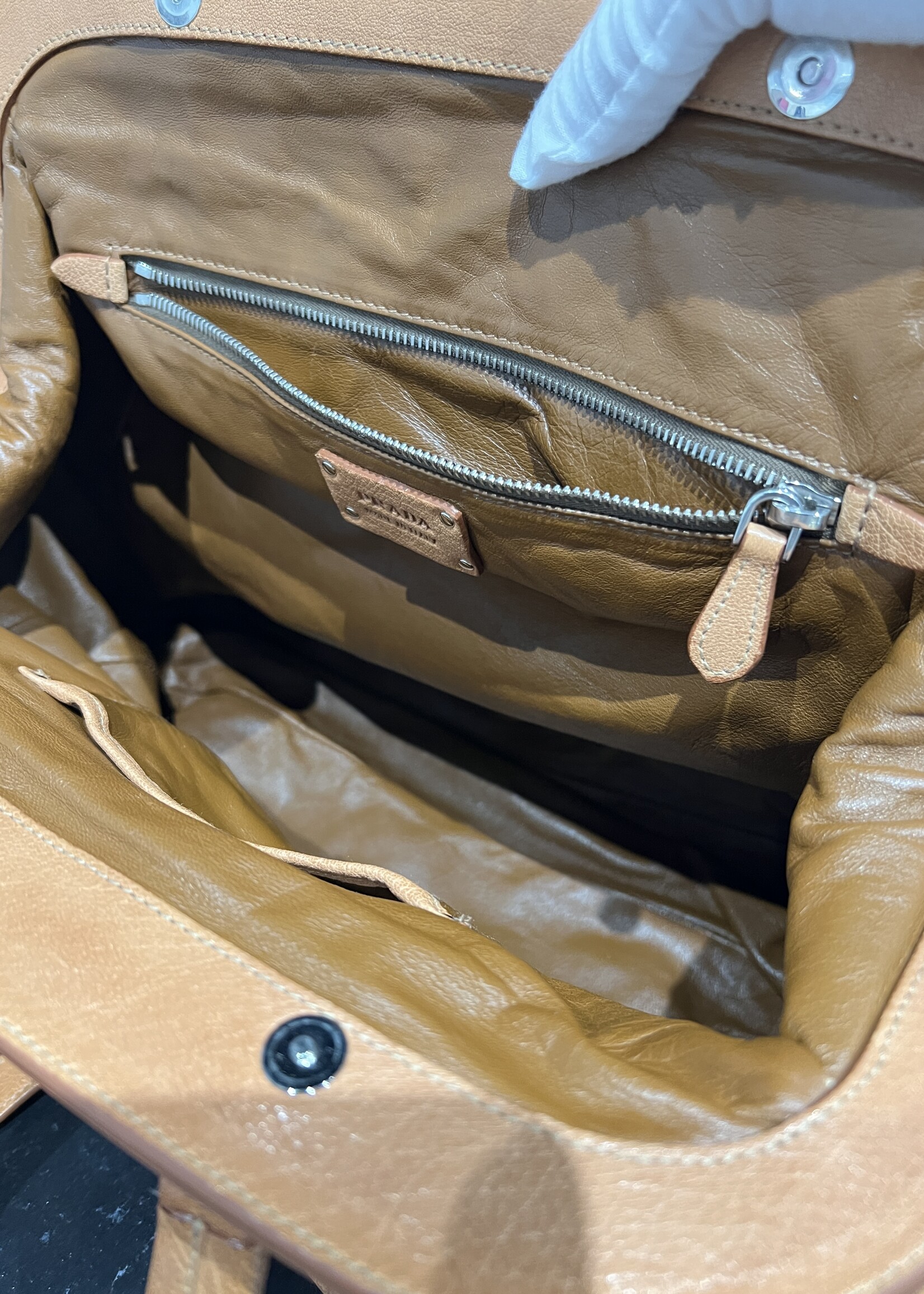 Prada SOLD - Prada Washed Buffalo Frame Bag