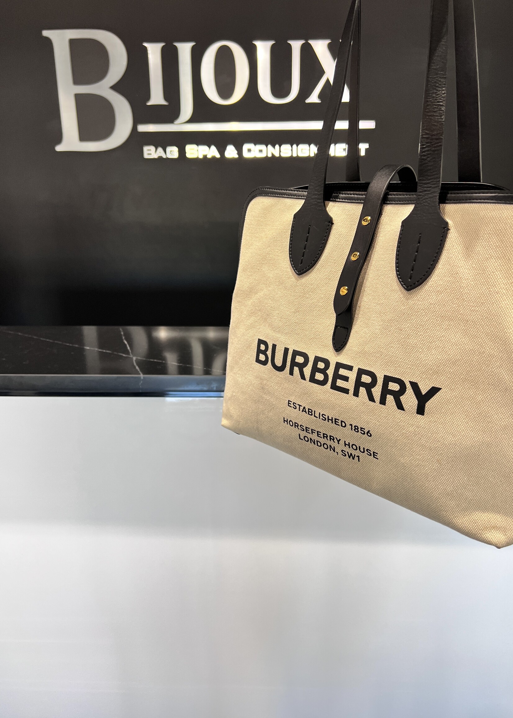 Burberry SOLD - Burberry Canvas Medium Belt Tote