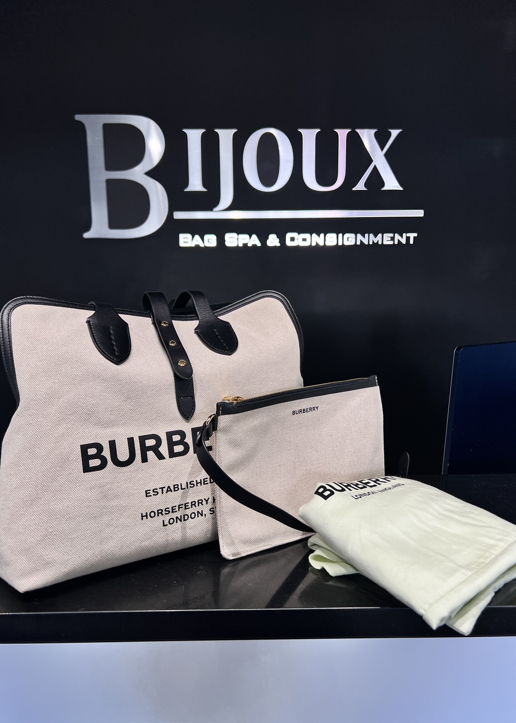 Burberry SOLD - Burberry Canvas Medium Belt Tote