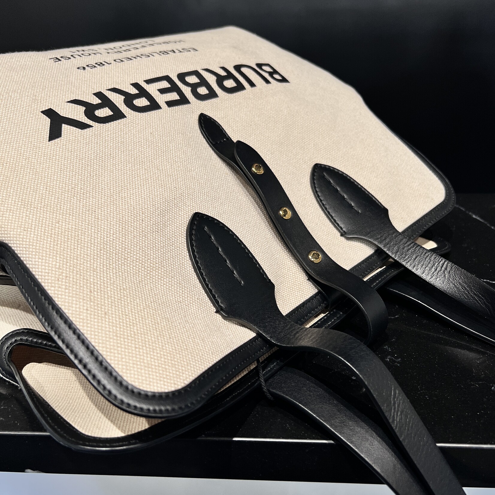 Burberry SOLD - Burberry Canvas Medium Belt Tote