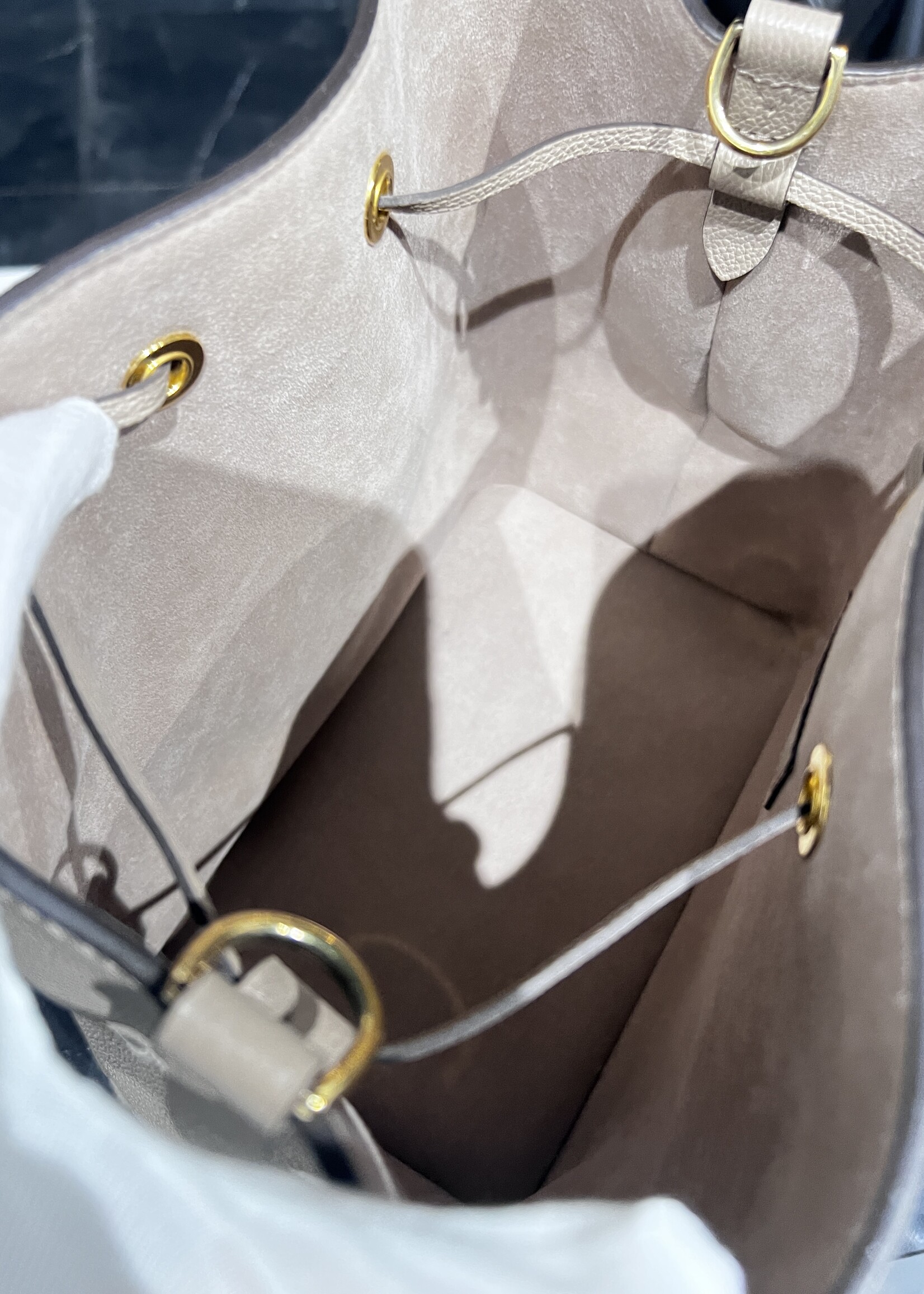 Louis Vuitton SOLD - Louis Vuitton NoeNoe Empreinte MM Nude