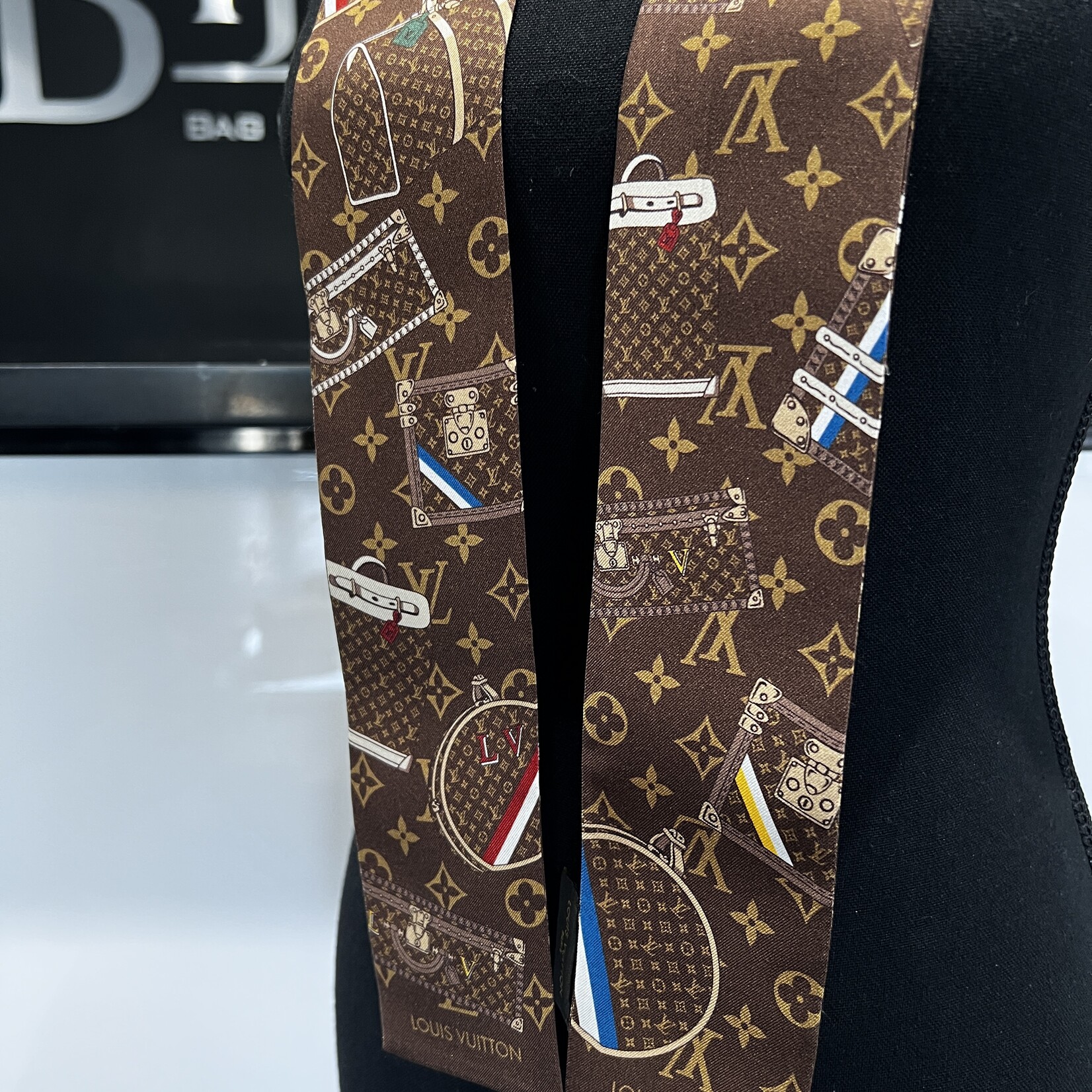 Louis Vuitton Louis Vuitton Brown Trunks Silk Bandeau