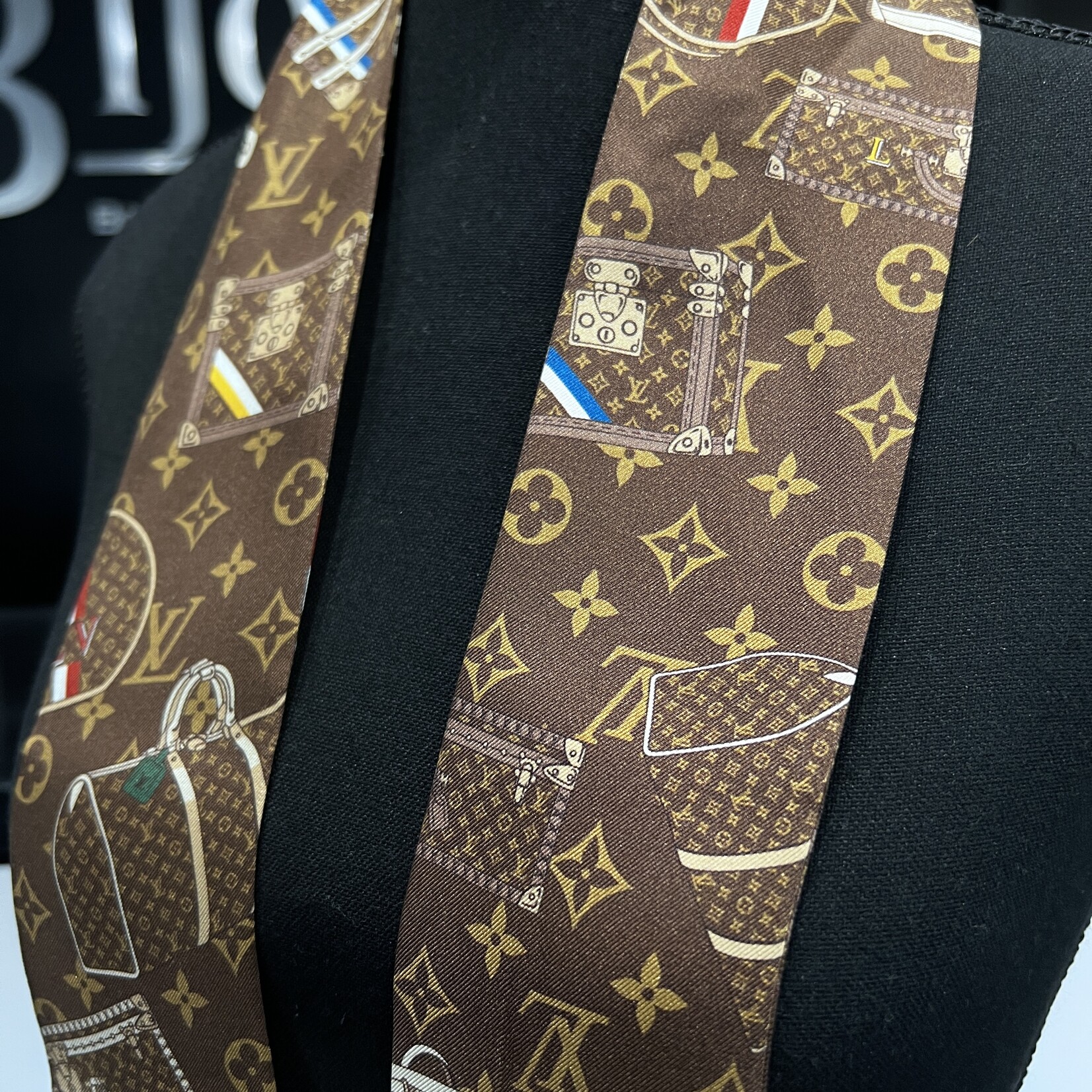 Louis Vuitton Louis Vuitton Brown Trunks Silk Bandeau