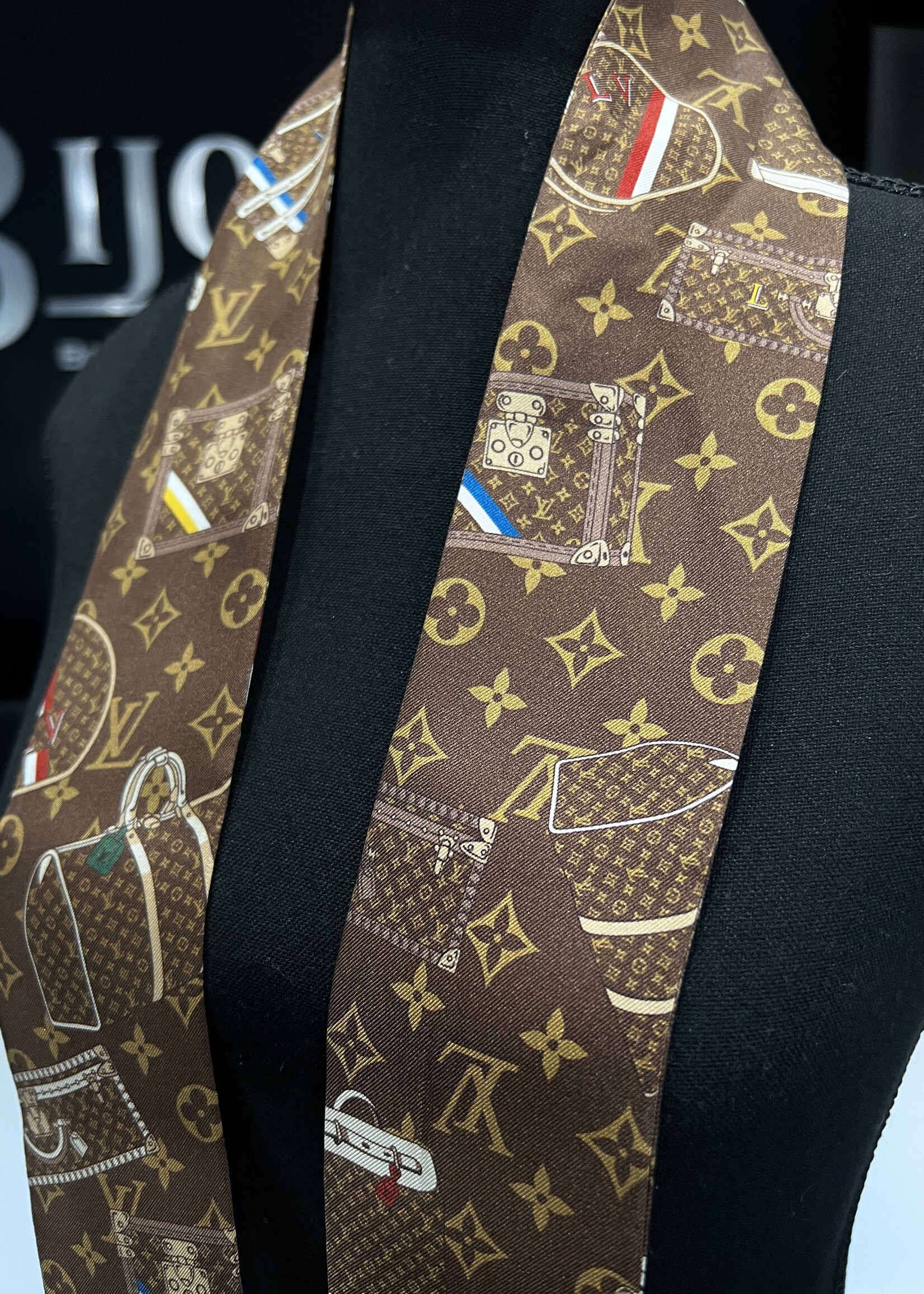 Louis Vuitton Louis Vuitton Brown Trunks Silk Bandeau