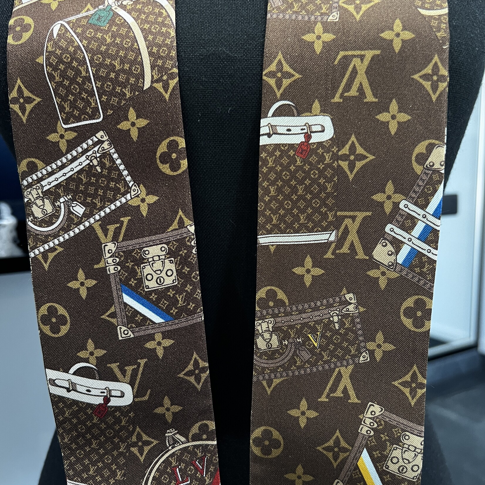 Louis Vuitton Louis Vuitton Brown Trunks Silk Bandeau