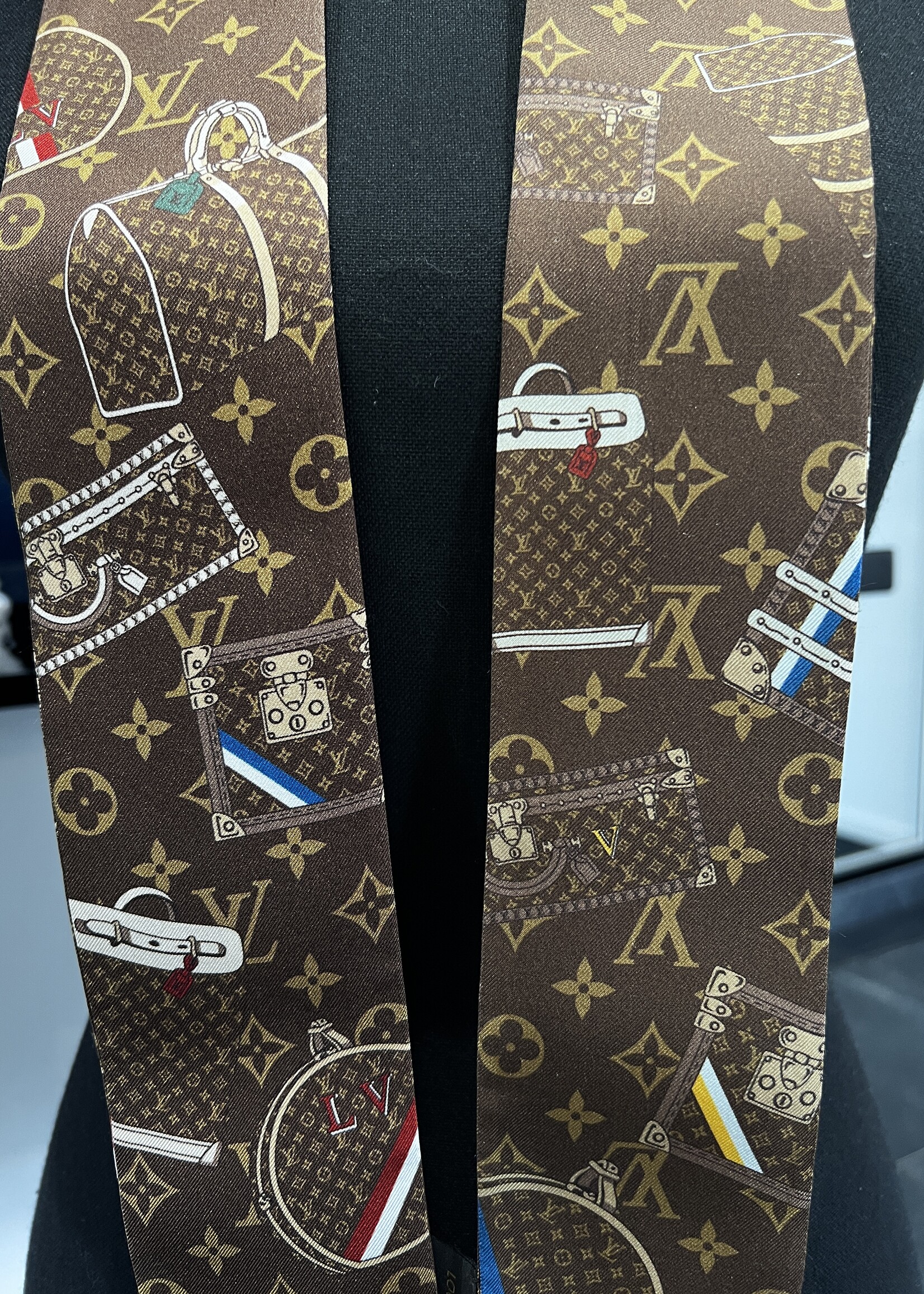 Louis Vuitton SOLD - Louis Vuitton Brown Trunks Silk Bandeau