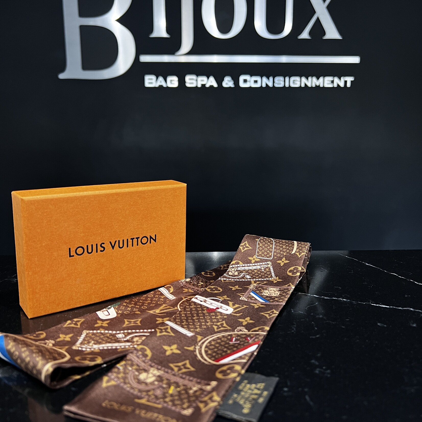 Louis Vuitton Louis Vuitton Brown Trunks Silk Bandeau