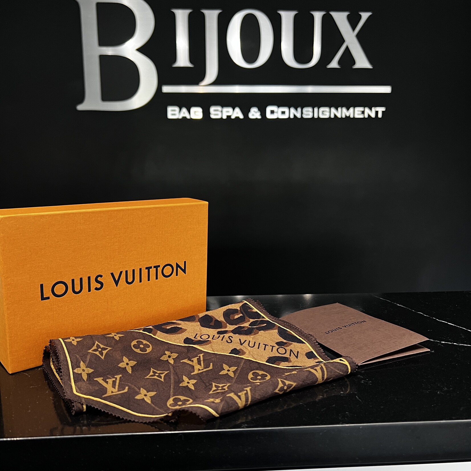 Louis Vuitton SOLD - Louis Vuitton Brown Cheetah Scarf