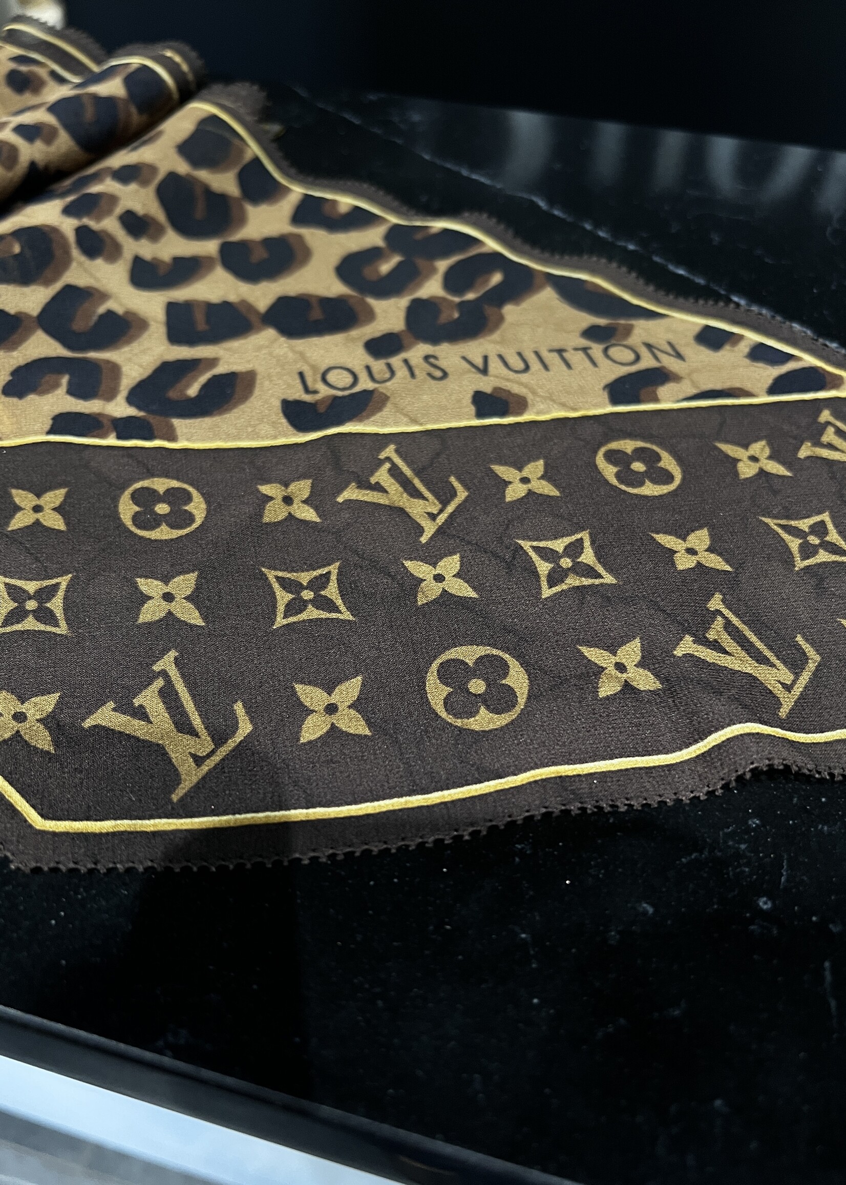 Louis Vuitton SOLD - Louis Vuitton Brown Cheetah Scarf