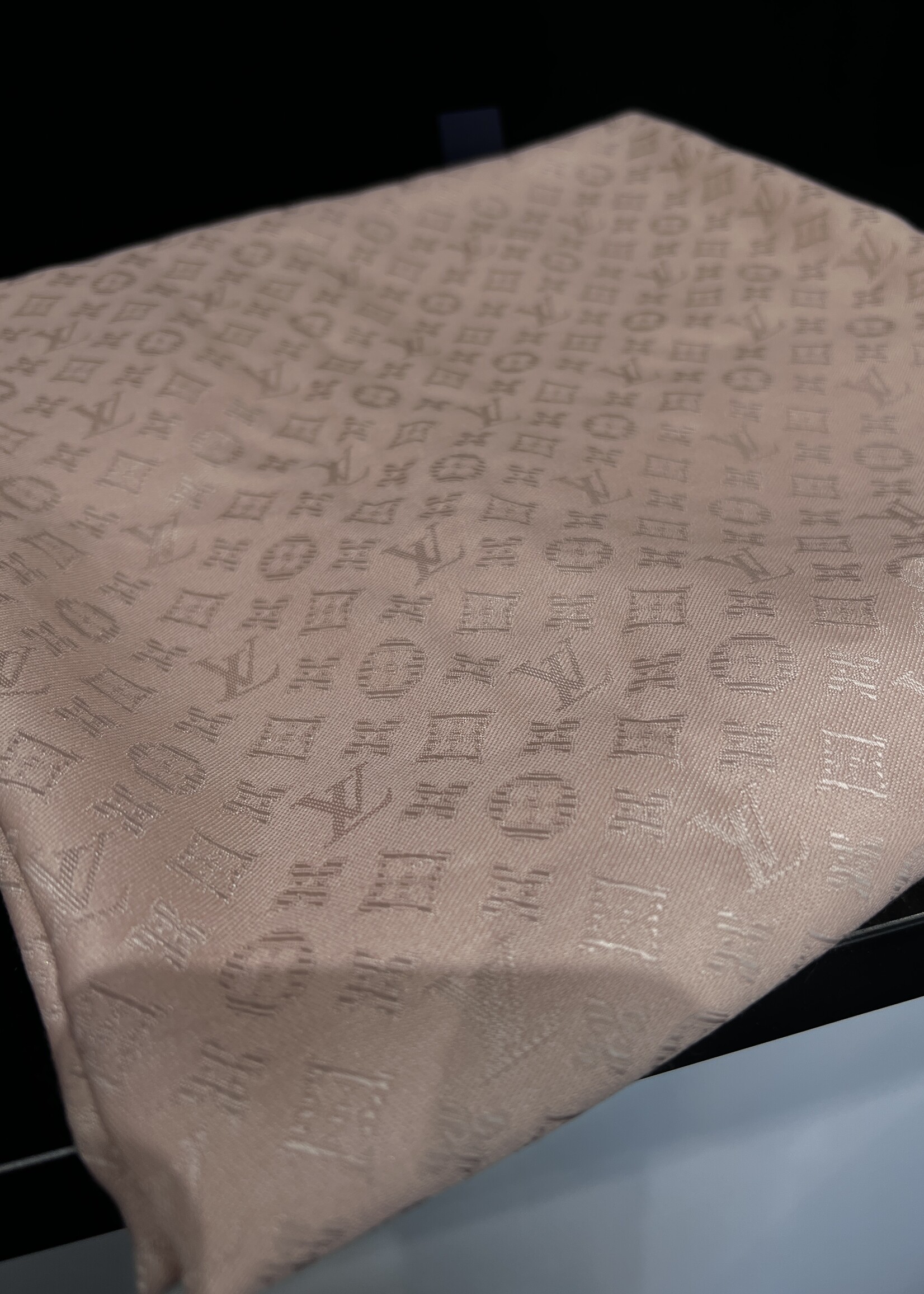 Louis Vuitton SOLD - Louis Vuitton Monogram Pink Denim Shawl Scarf