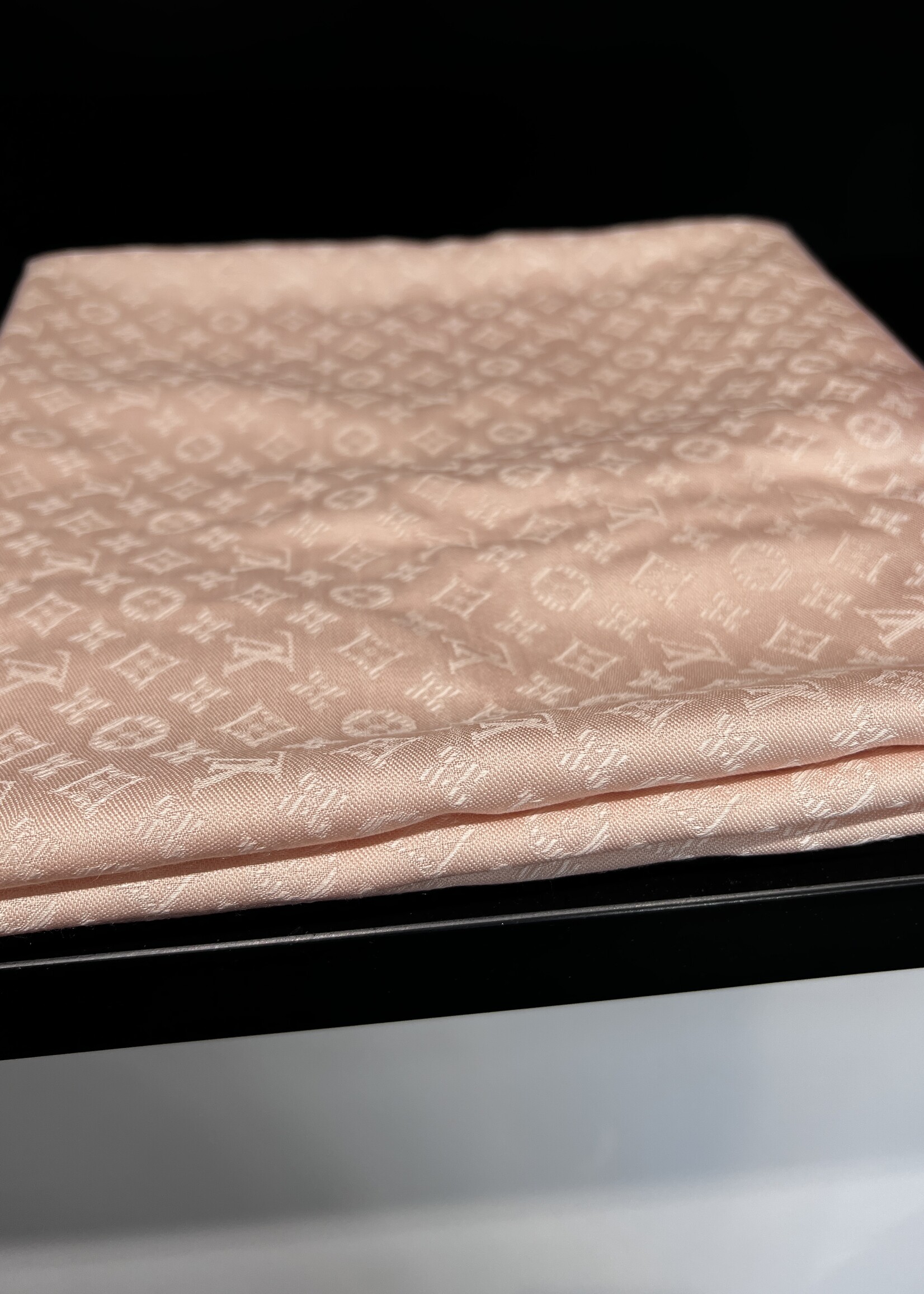 Louis Vuitton SOLD - Louis Vuitton Monogram Pink Denim Shawl Scarf