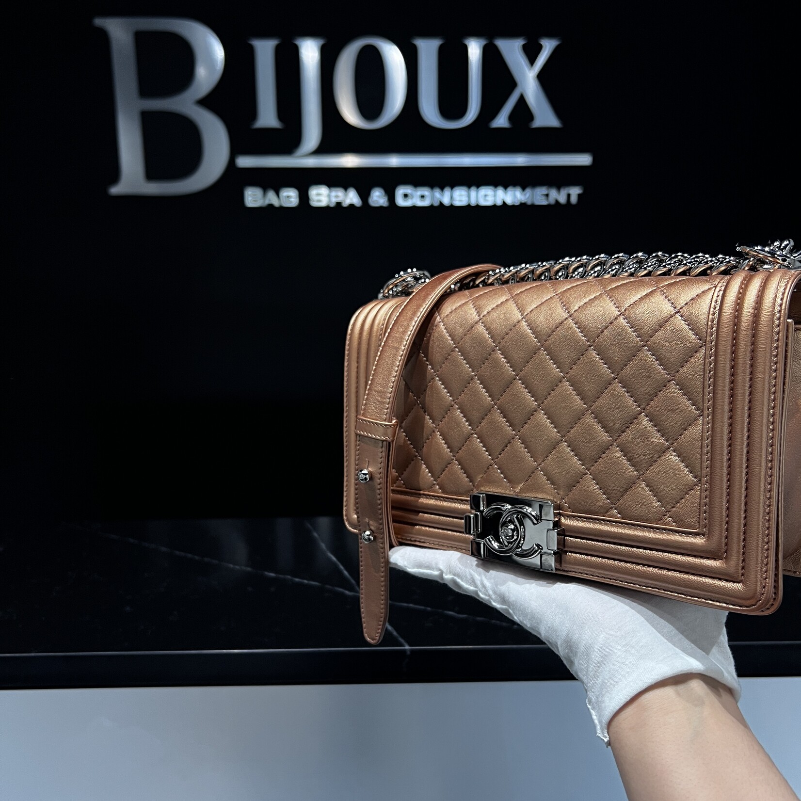 Chanel SOLD - Chanel Bronze Medium Boy Bag