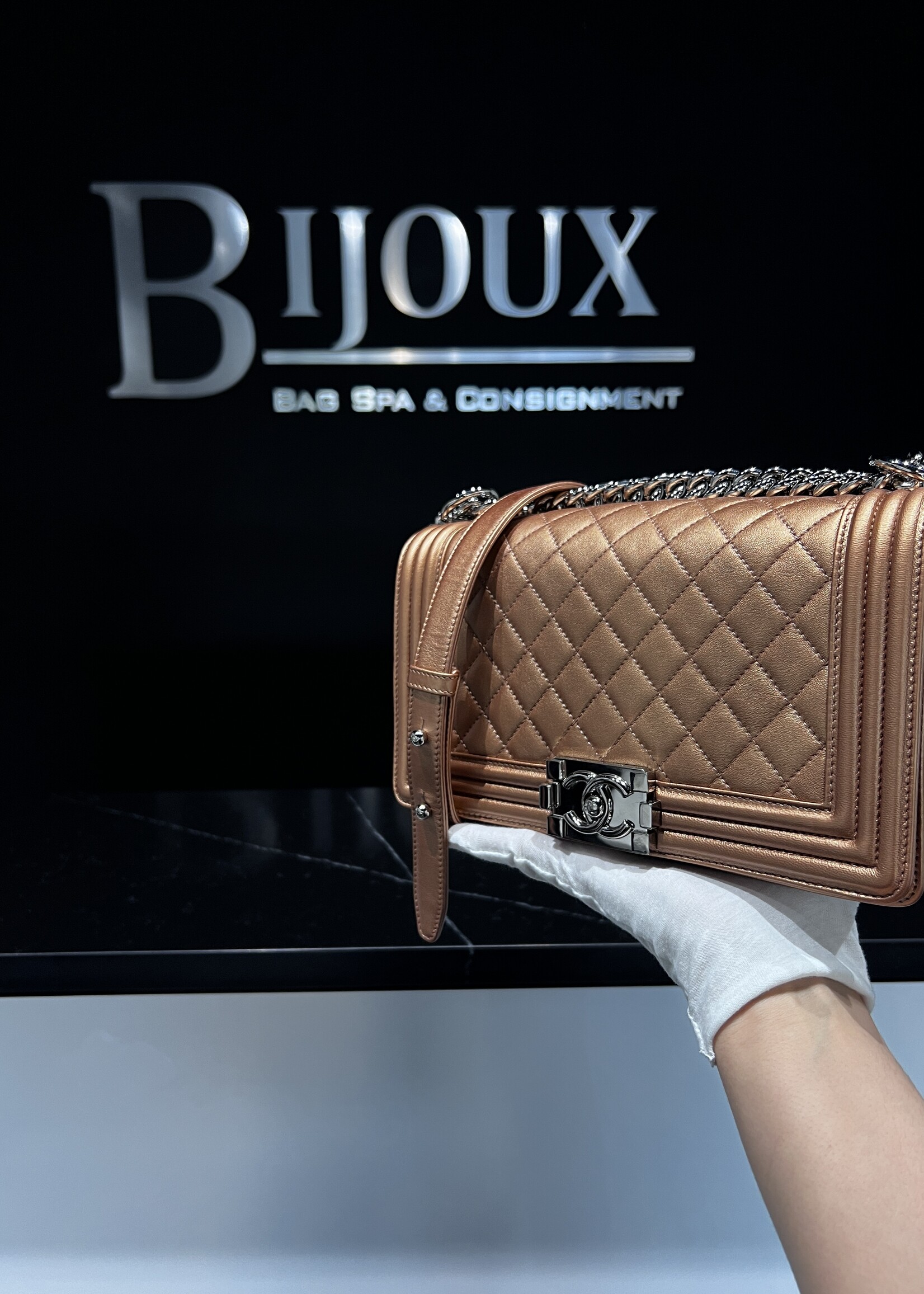 Chanel SOLD - Chanel Bronze Medium Boy Bag