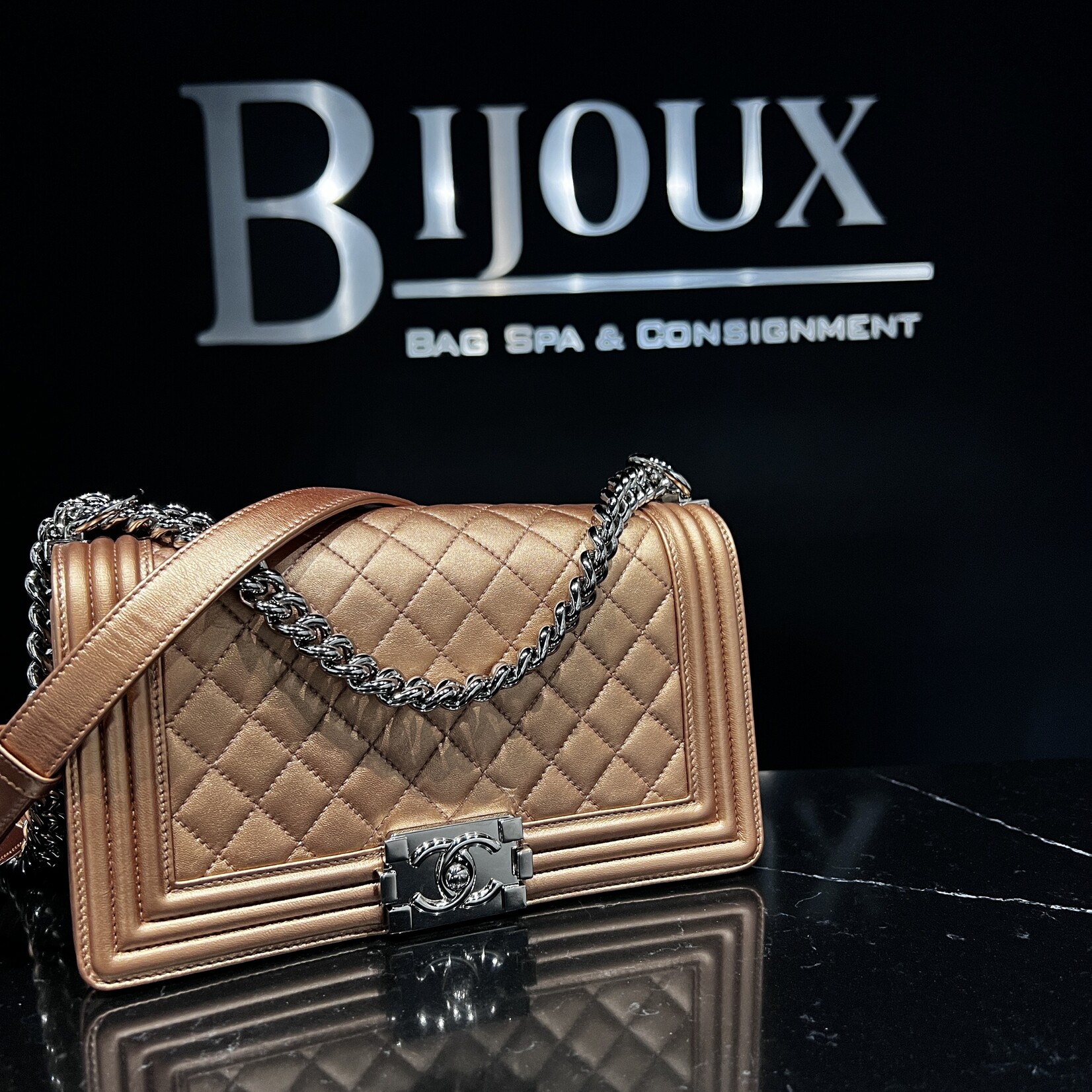 Chanel SOLD - Chanel Bronze Medium Boy Bag