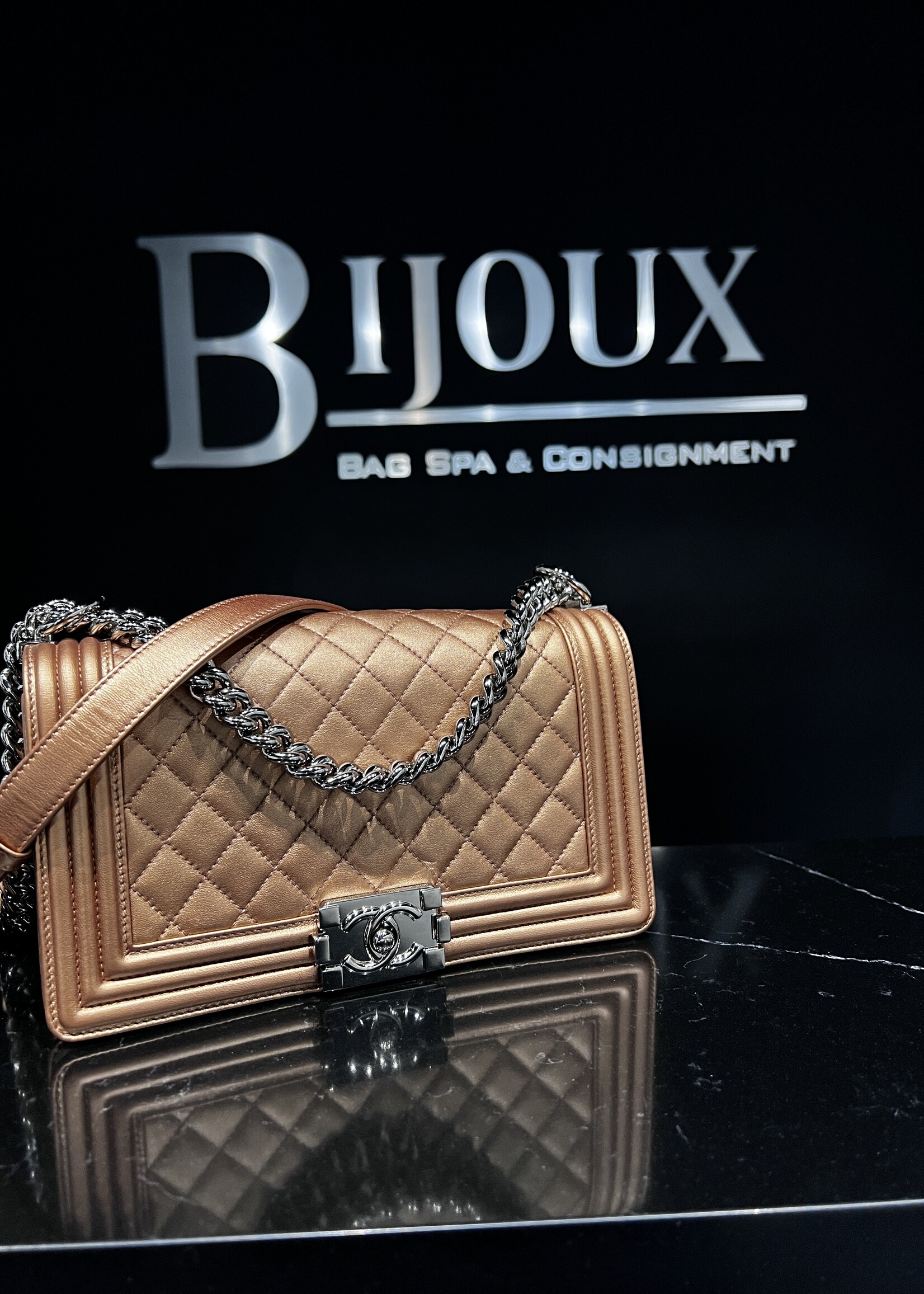 Chanel SOLD - Chanel Bronze Medium Boy Bag