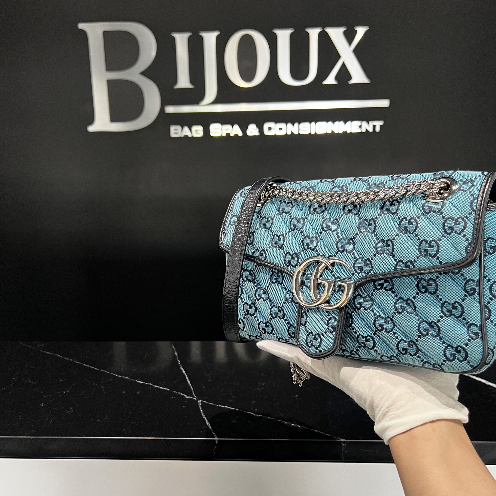 Gucci Gucci Marmont Flap Bag Blue