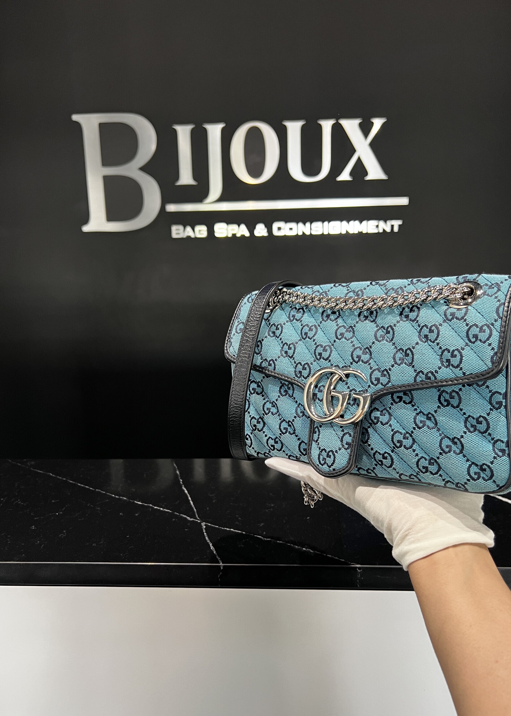 Gucci SOLD - Gucci Marmont Flap Bag Blue
