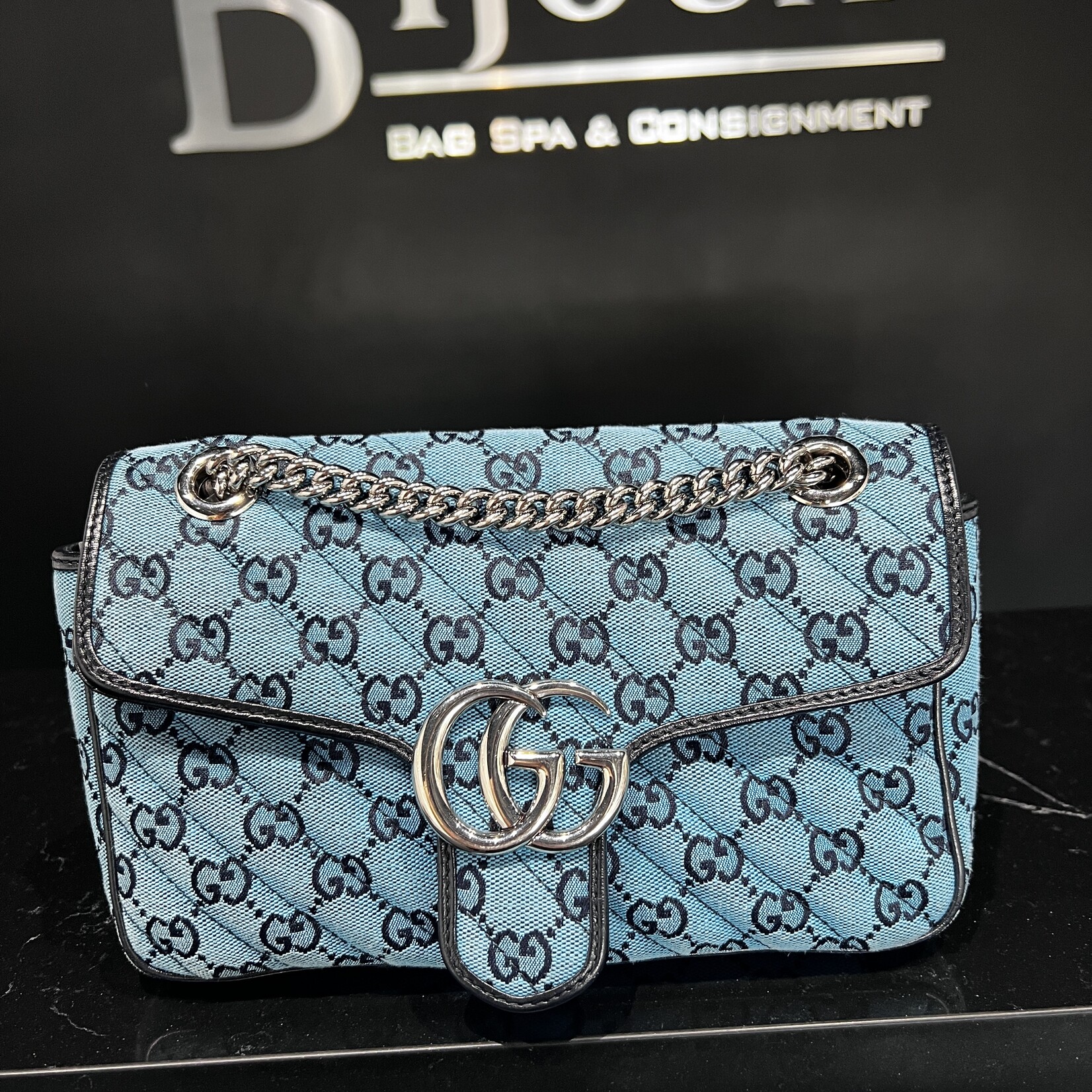 Gucci SOLD - Gucci Marmont Flap Bag Blue