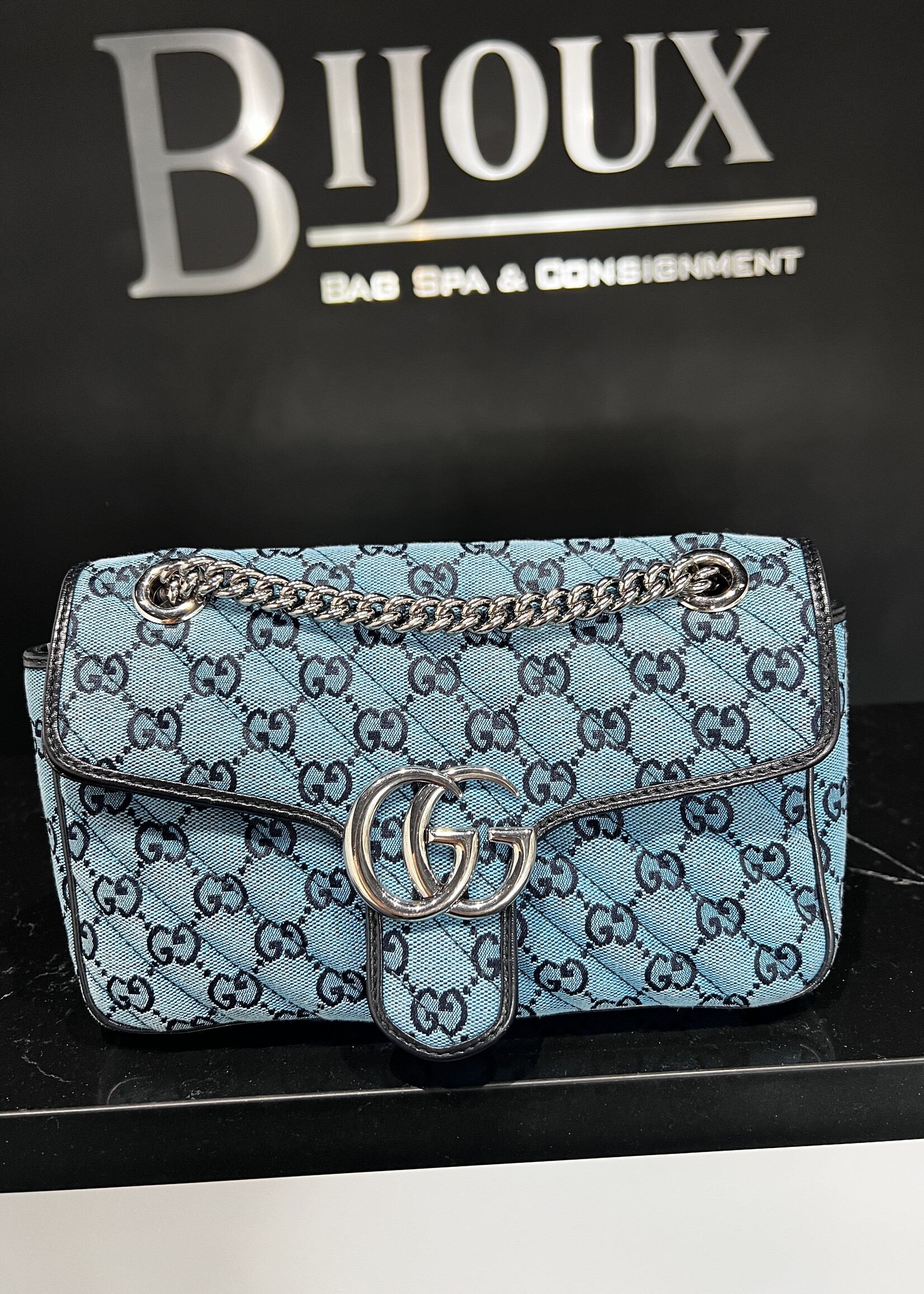 Gucci SOLD - Gucci Marmont Flap Bag Blue