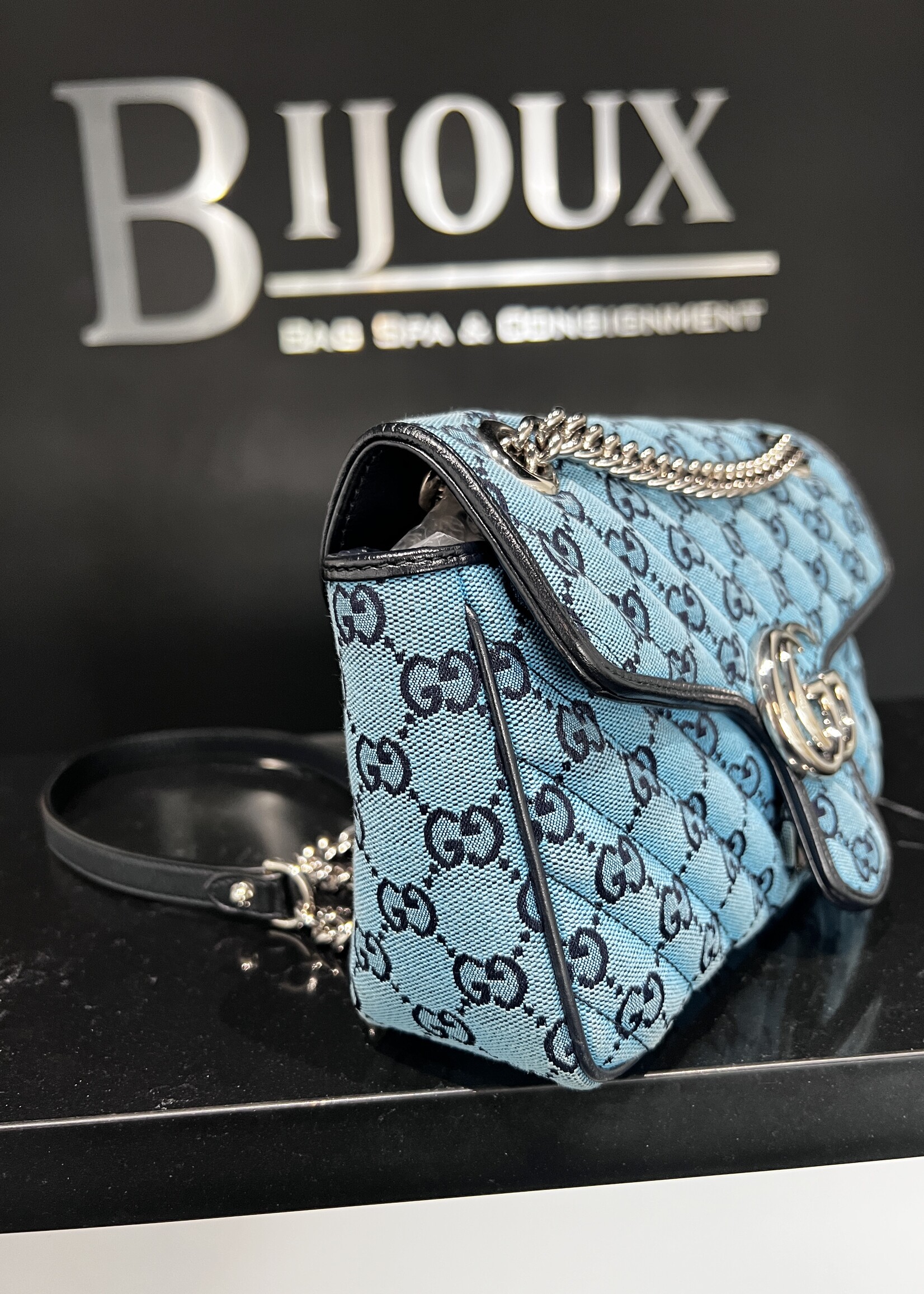 Gucci SOLD - Gucci Marmont Flap Bag Blue
