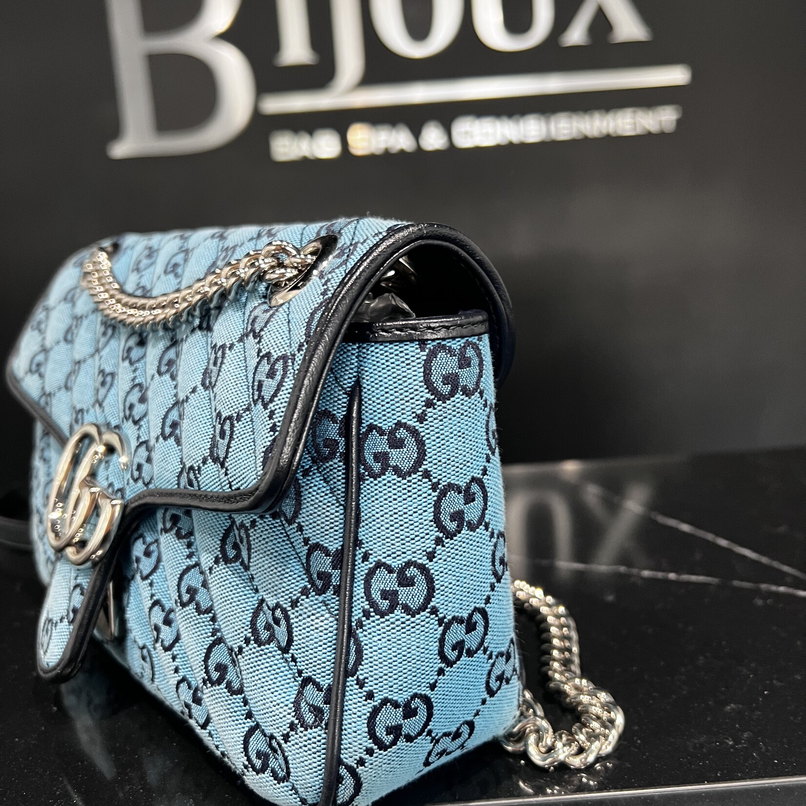Gucci SOLD - Gucci Marmont Flap Bag Blue