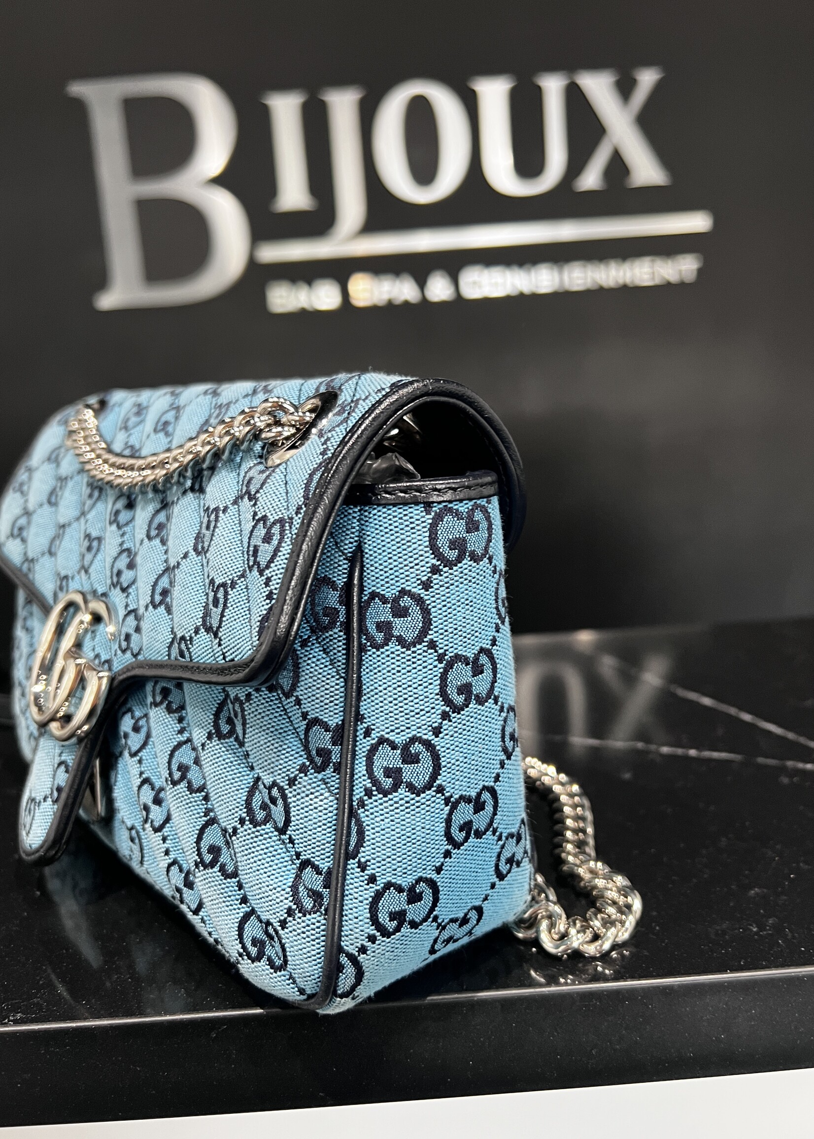 Gucci SOLD - Gucci Marmont Flap Bag Blue