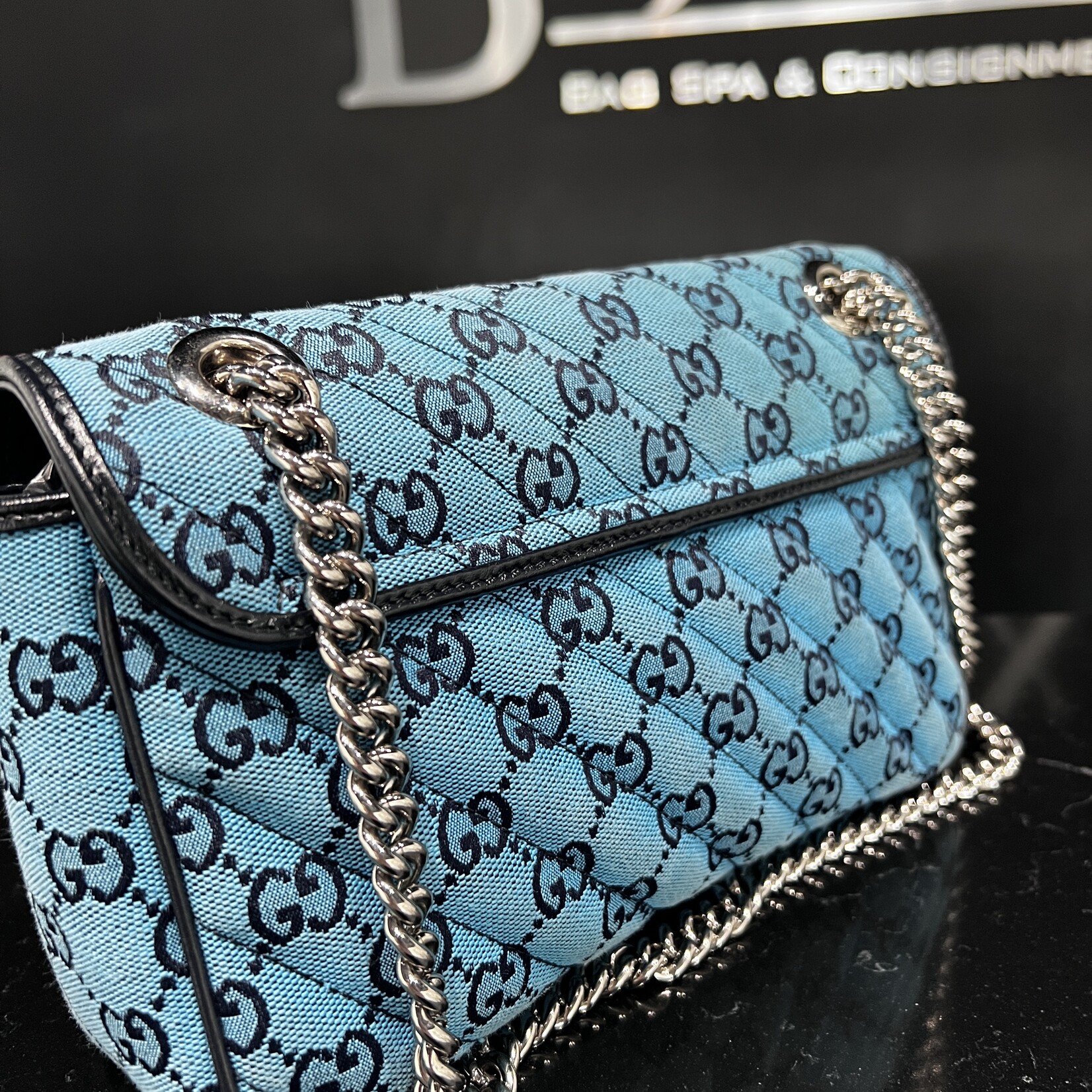 Gucci SOLD - Gucci Marmont Flap Bag Blue