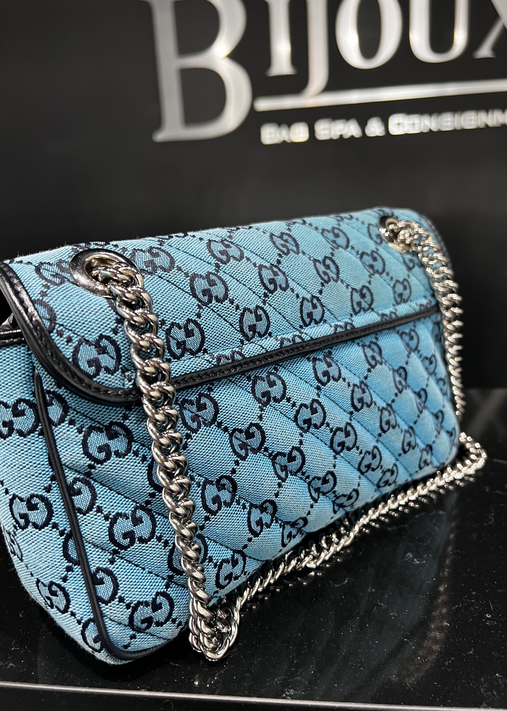 Gucci SOLD - Gucci Marmont Flap Bag Blue